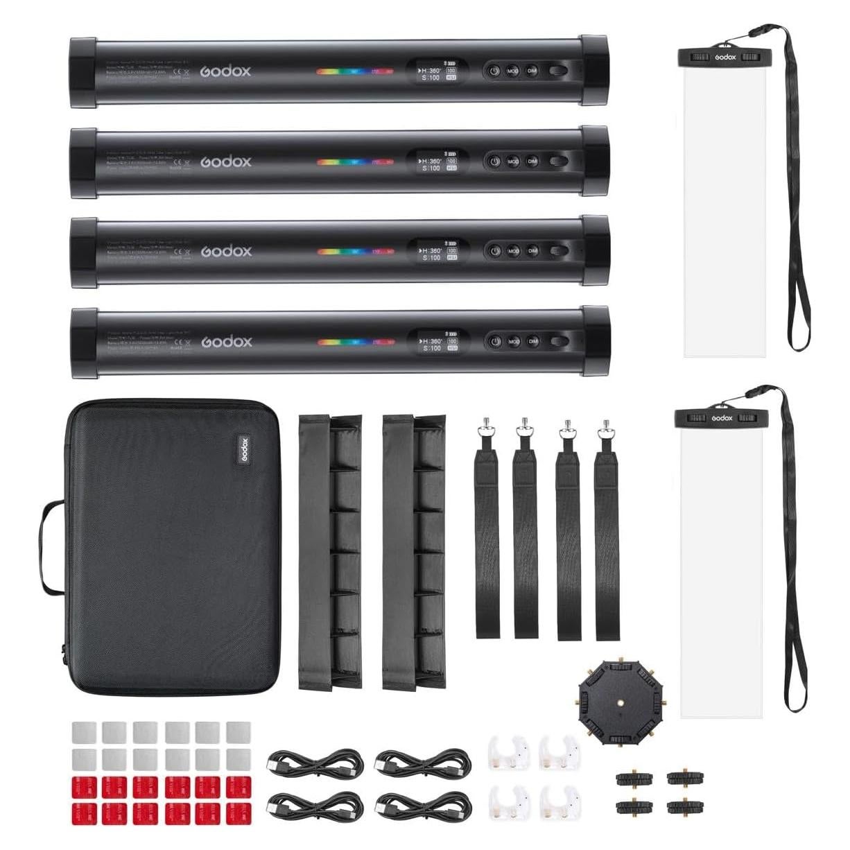Kit de Luz Tubular RGB Godox TL30 - 4 Luces Portátiles
