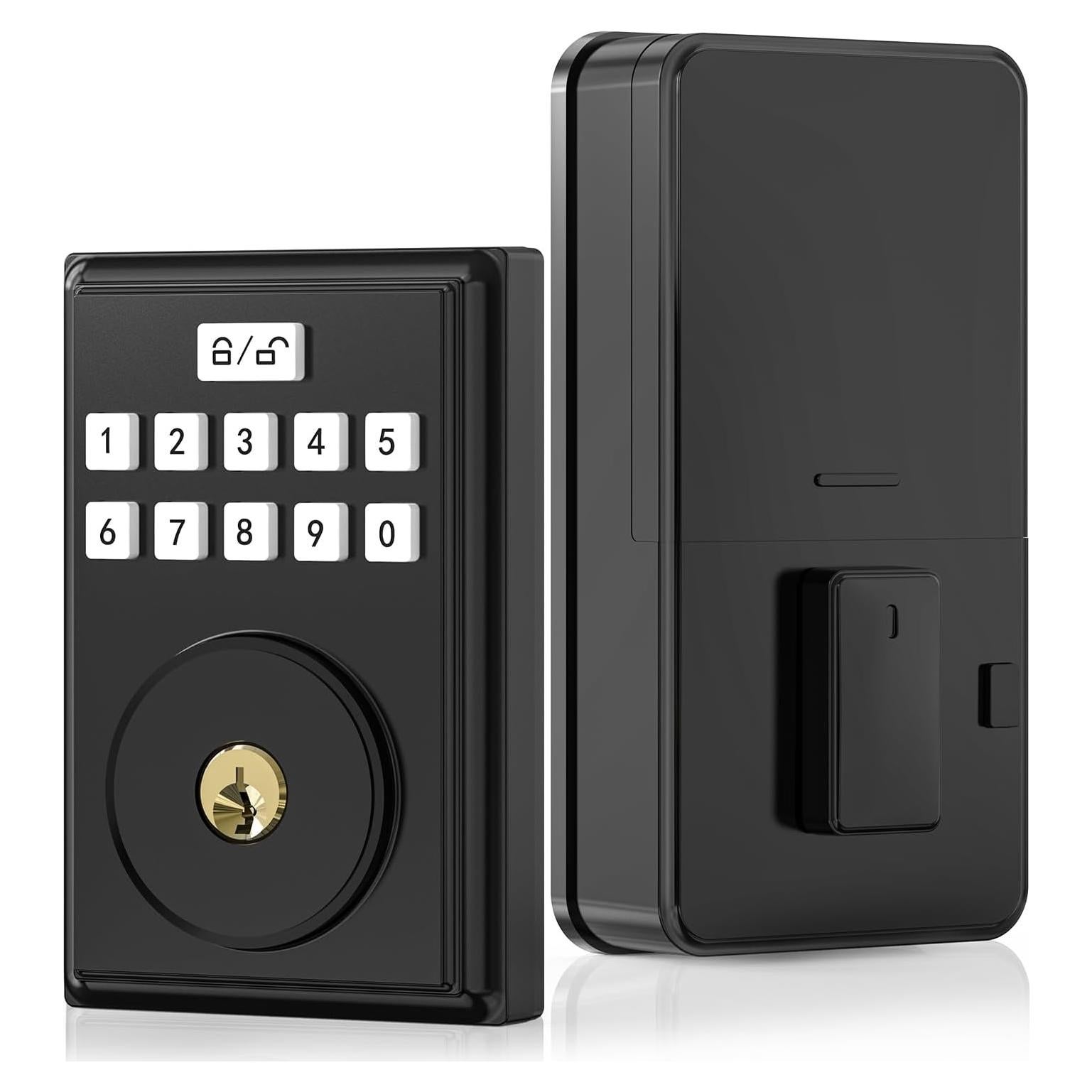 Cerradura Inteligente OOCC G30 con Teclado y 2 Llaves - Negro Mate