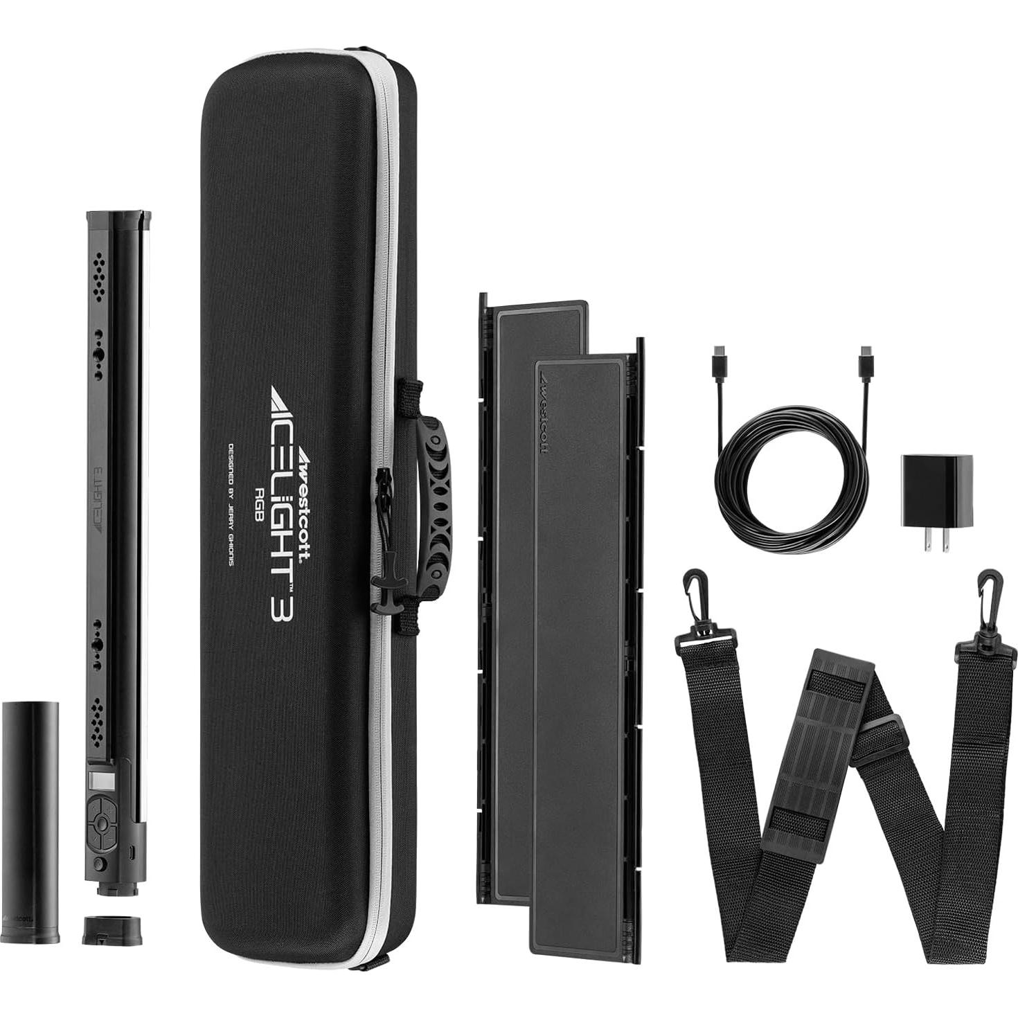 Westcott Ice Light 3 RGBWW LED Kit con Barndoors y Batería