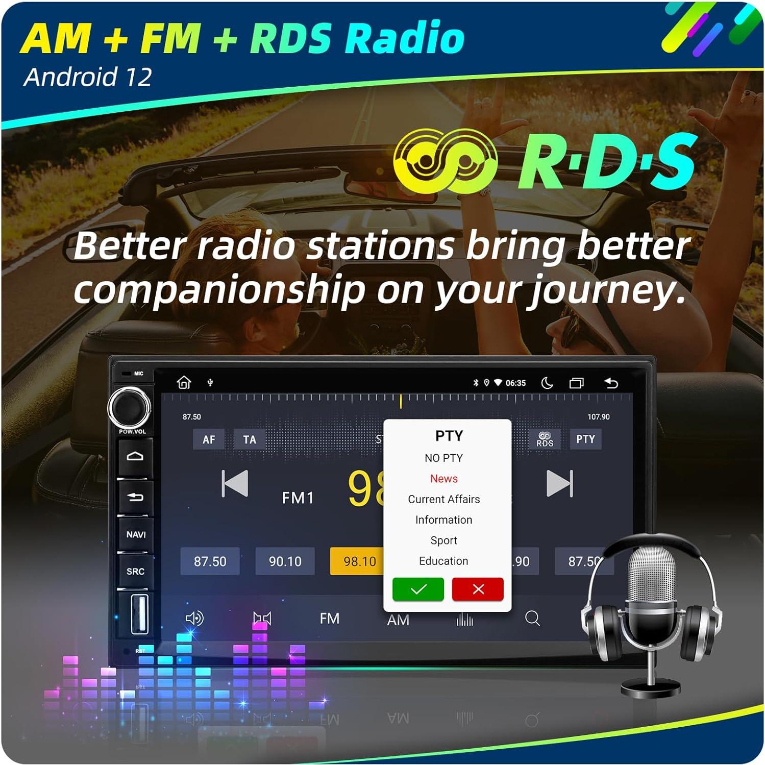 Estéreo de Coche Crownyu Doble Din 7" GPS Bluetooth WiFi