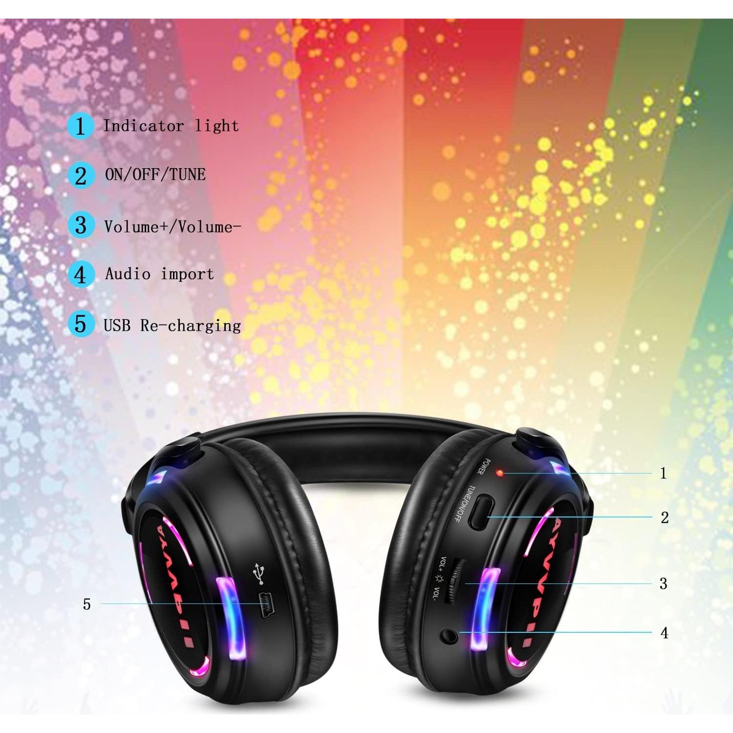 Auriculares Inalámbricos Silenciosos AYVVPII con Transmisor 500m