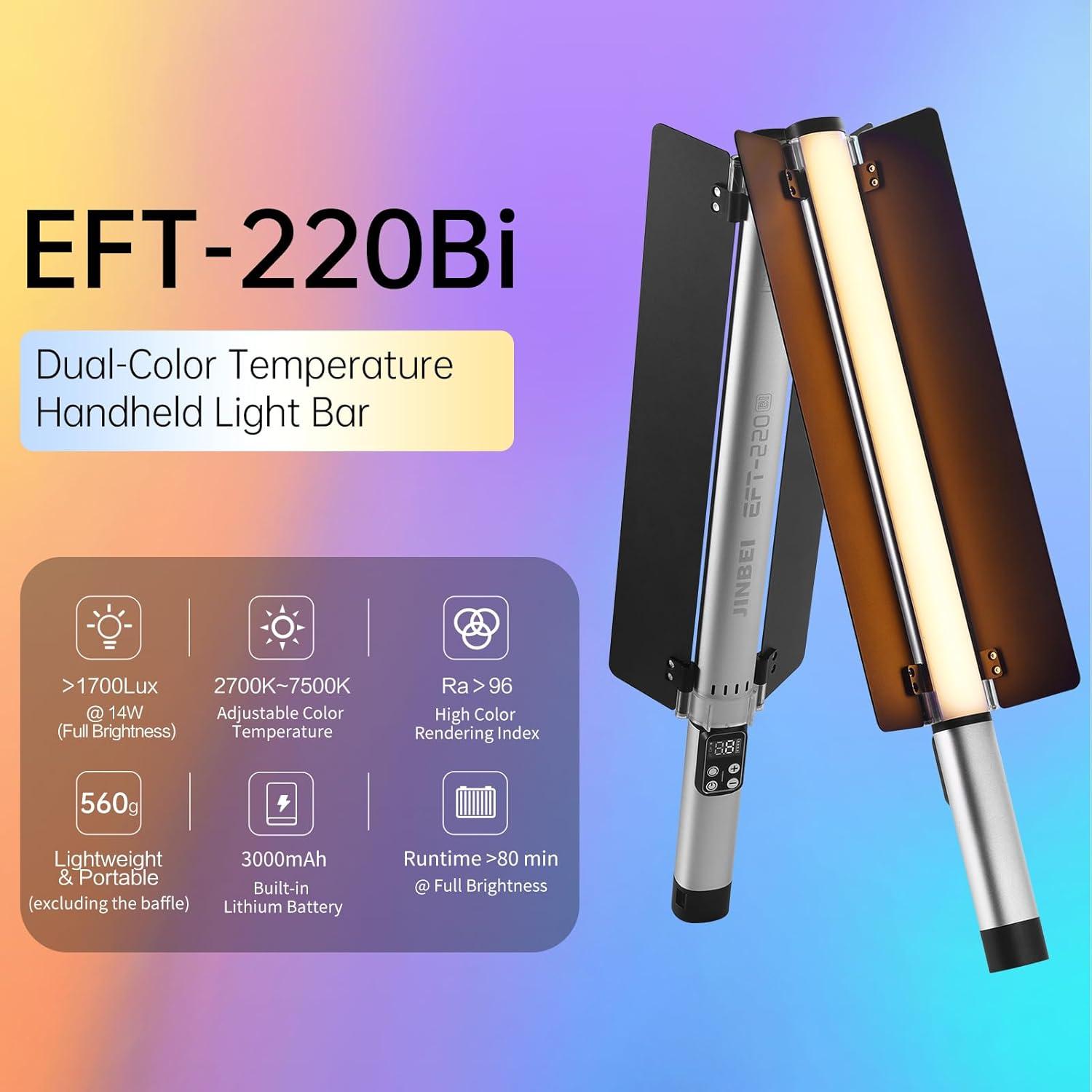 Varita de Luz Portátil Bi-Color Jinbei EFT-220 3000mAh 2700K-7500K