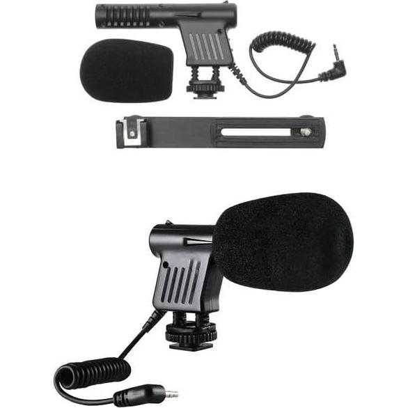 Kit Micrófono Shotgun y Luz LED 49 LEDs para Cámaras DSLR