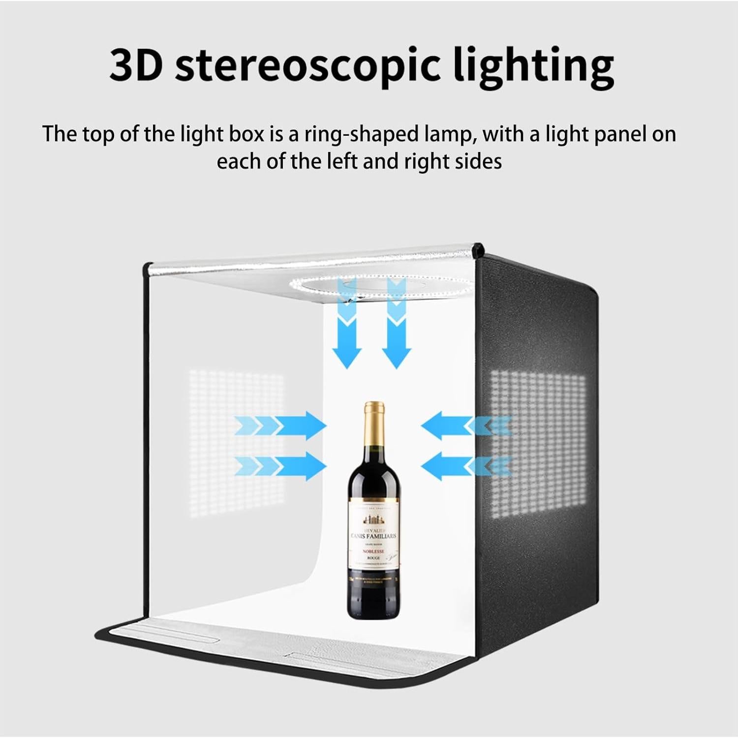 Caja de Luz de Estudio Fotográfico Depthlan 16x16" 336 LEDs CRI95+