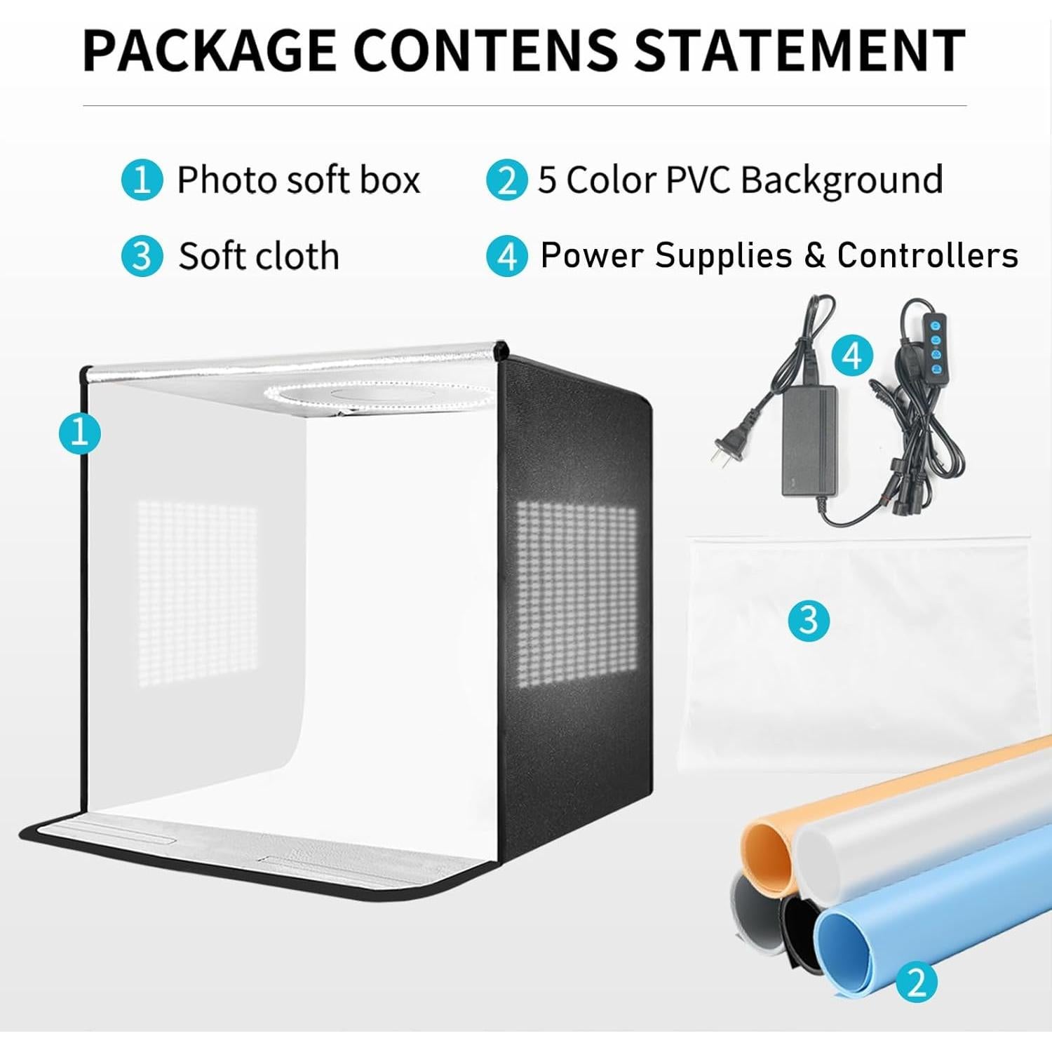 Caja de Luz de Estudio Fotográfico Depthlan 16x16" 336 LEDs CRI95+