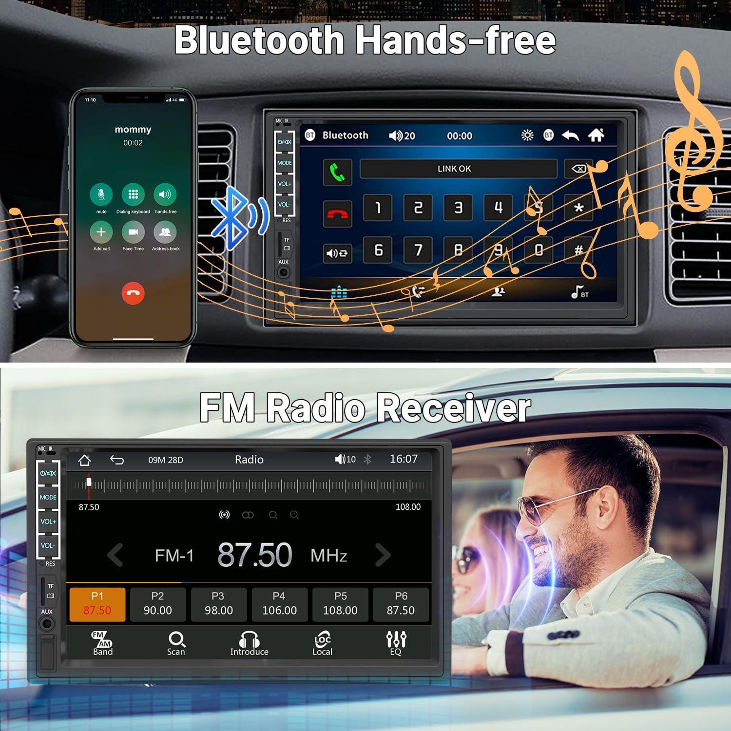 Estéreo de Coche Double Din Leadfan N7DVR 7" con CarPlay y Android Auto