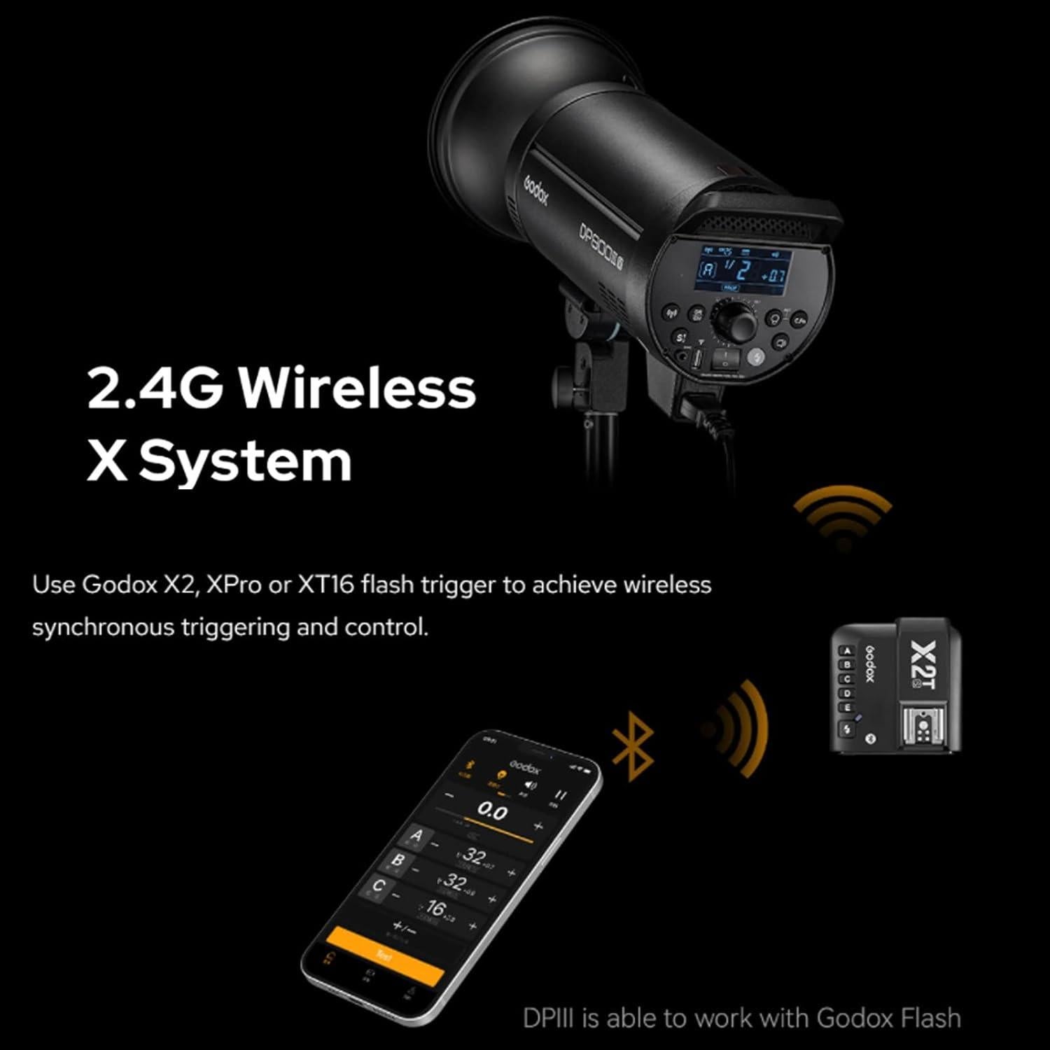 Flash Estudio Godox DP400IIIV 400Ws GN87 0.1-1s 2.4G