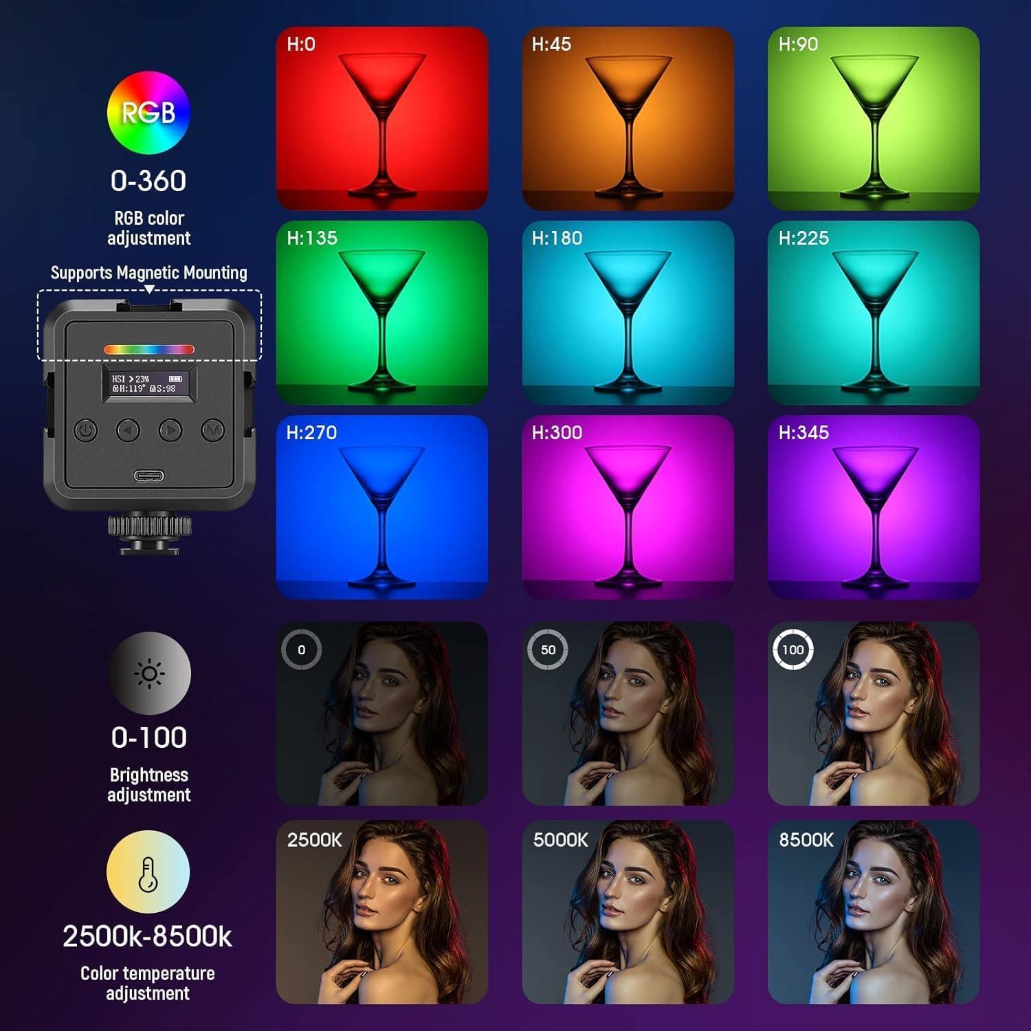 Luz de Video LED RGB Neewer TL96RGB Magnética - Paquete de 2