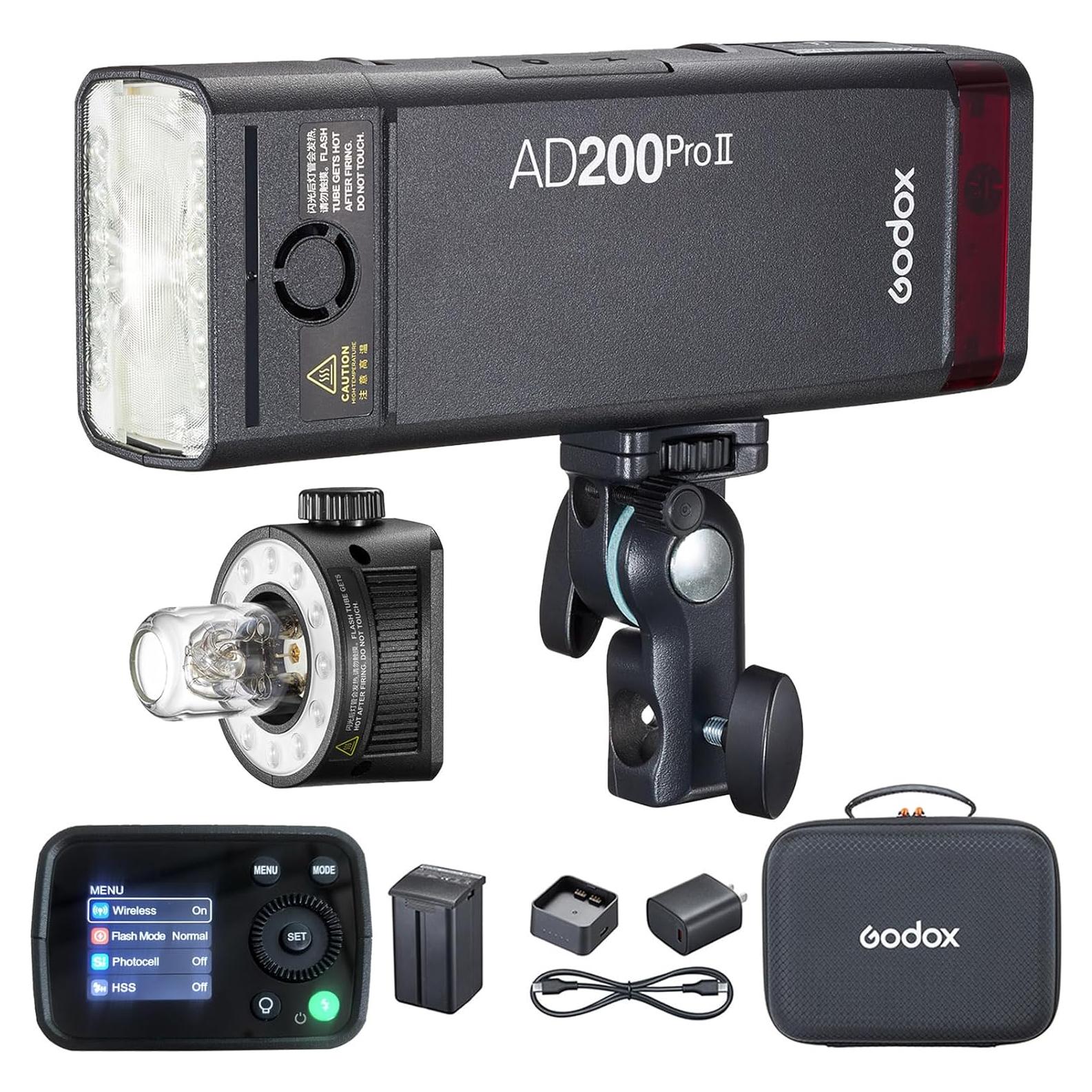 Flash Estroboscópico Godox AD200Pro II 200Ws TTL 2.4G