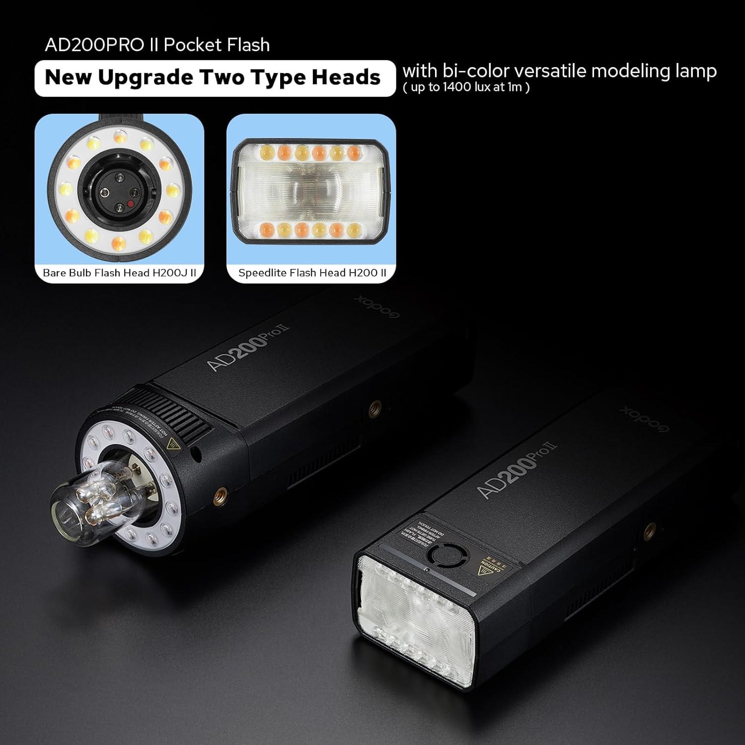 Flash Estroboscópico Godox AD200Pro II 200Ws TTL 2.4G