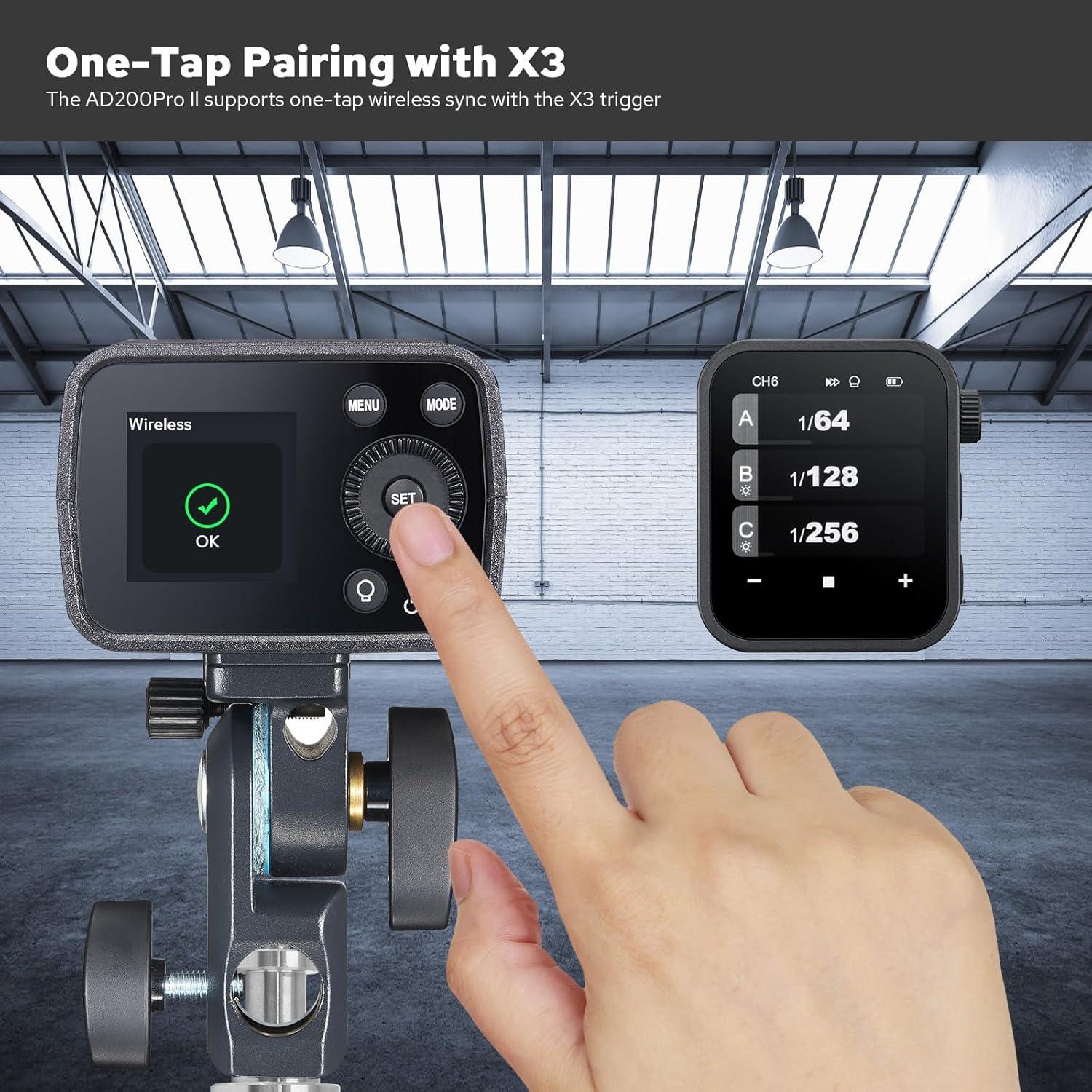 Flash Estroboscópico Godox AD200Pro II 200Ws TTL 2.4G