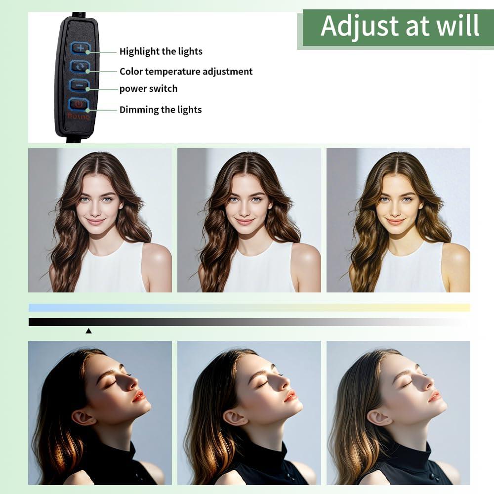 1PC LED Video Light kit, 10-inch Photography Light Board, with 160 cm Tripod Stand, Compact Adjustable Studio Light, Three-Color Temperature Adjustment, for Video Recording/Shooting/Live Streaming