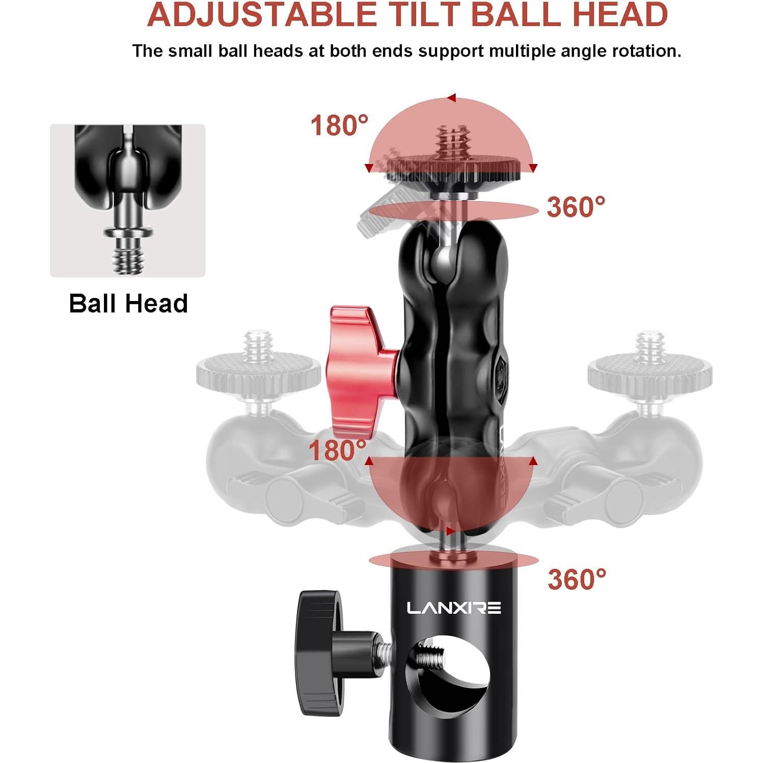 Adaptador de Montaje Lanxire para Soporte de Luz 1/4"