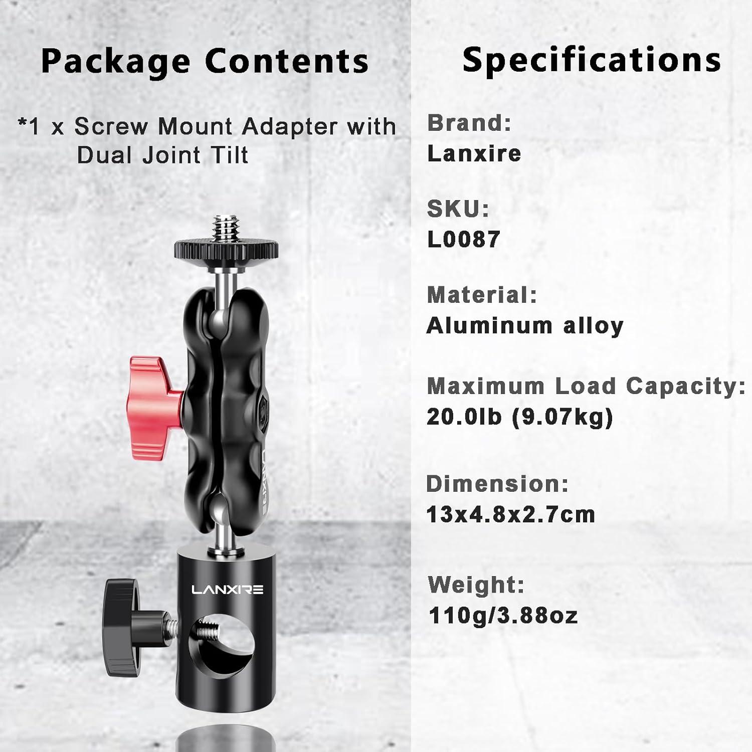 Adaptador de Montaje Lanxire para Soporte de Luz 1/4"