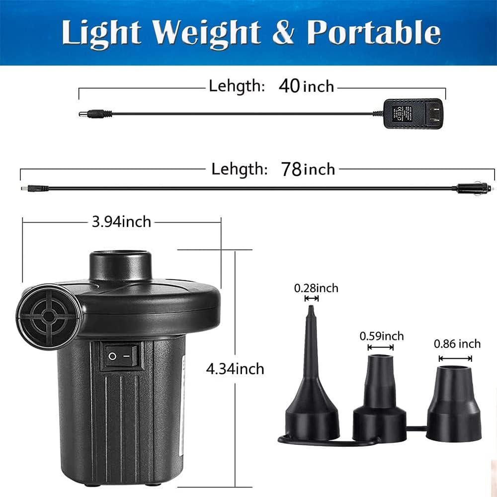 Bomba de Aire Eléctrica FEIYUANDZ Portátil 110V/12V para Inflables