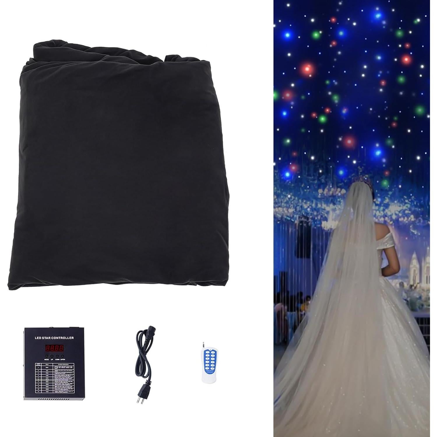 Cortina LED Estrellada 4x4m Kebayuneth con Control DMX