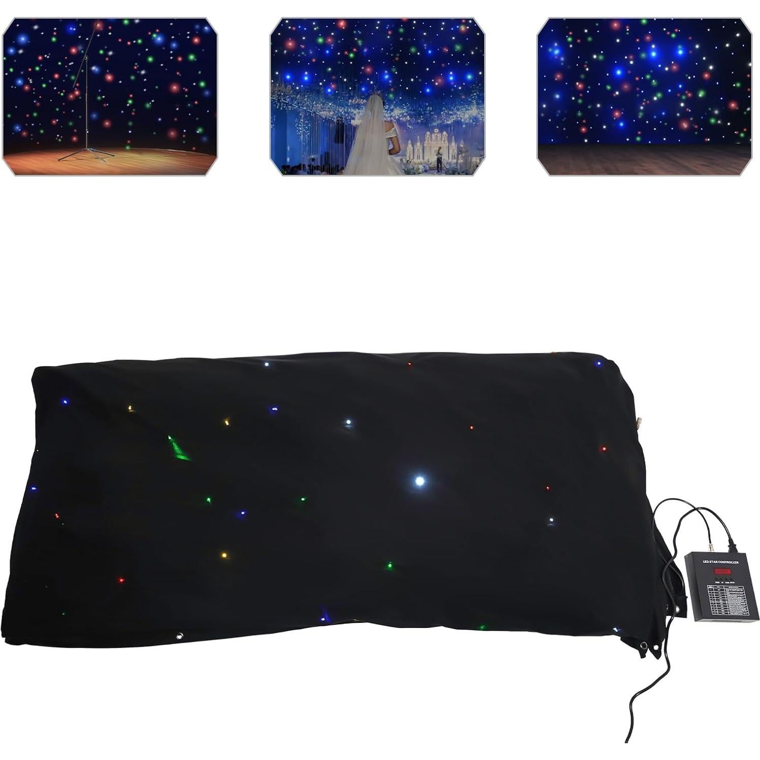 Cortina LED Estrellada 4x4m Kebayuneth con Control DMX