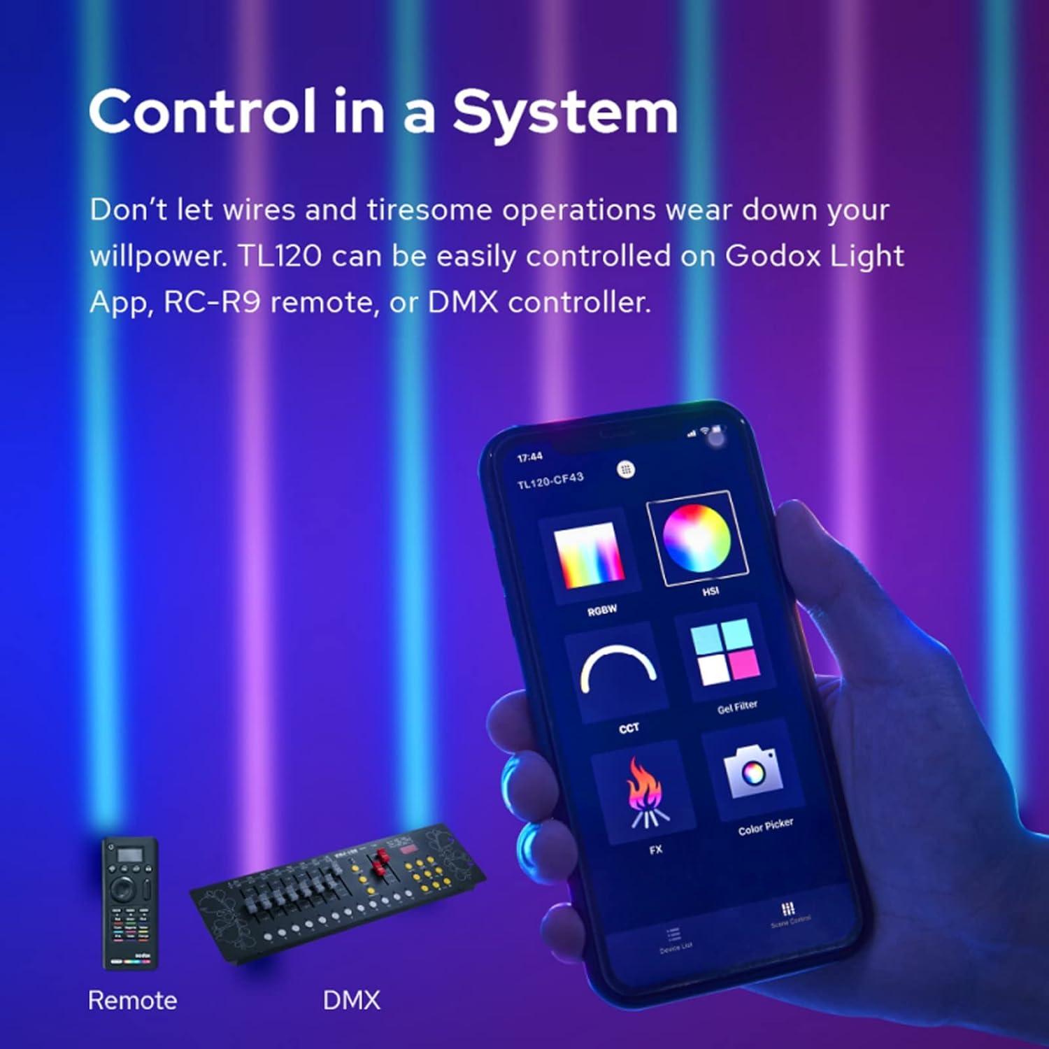 Luz de Tubo RGB Godox TL120 120cm Control Remoto