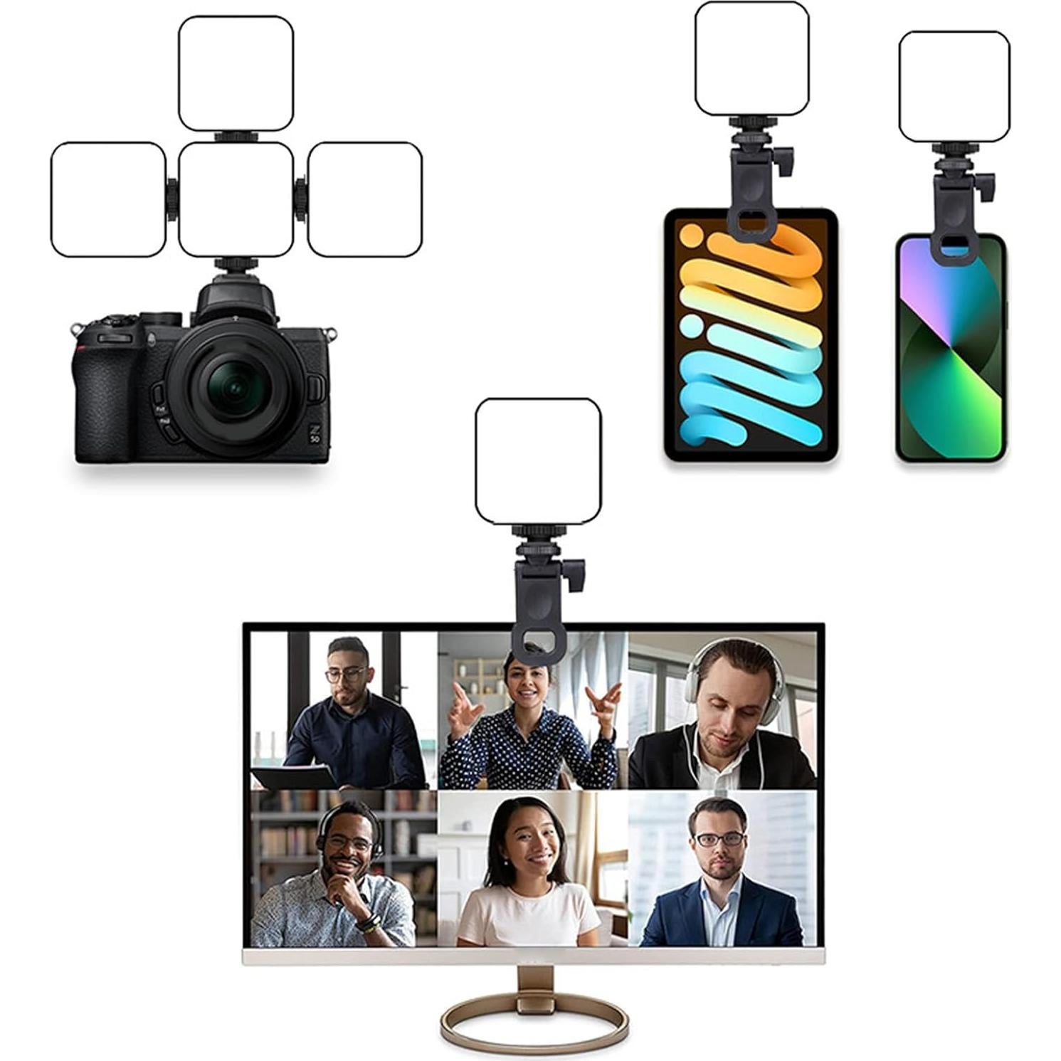 Luz de Video LED RGB Bewinner 1200mAh Portátil para Estudio