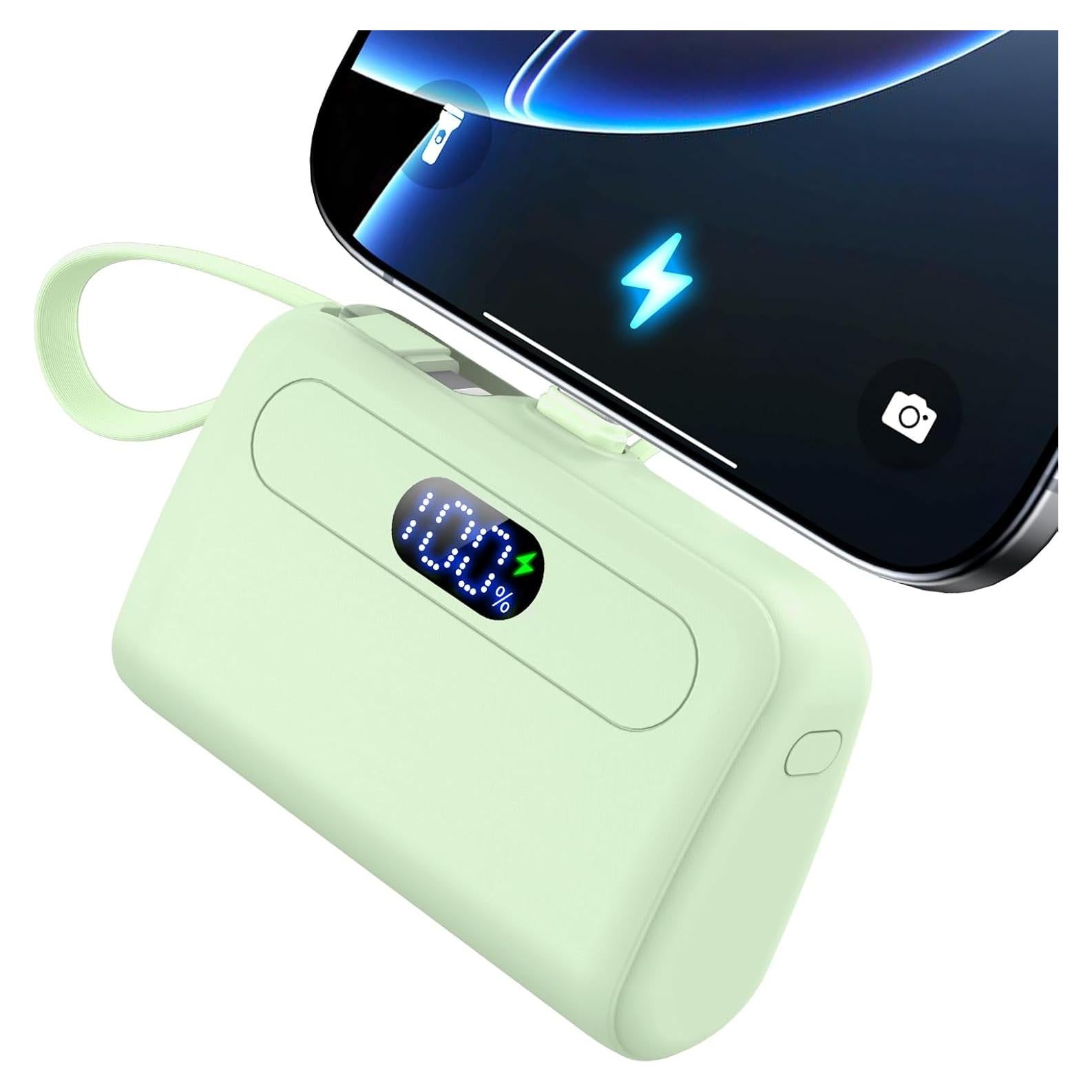 Cargador Portátil EMEHIO 12000mAh USB-C iPhone Android Verde