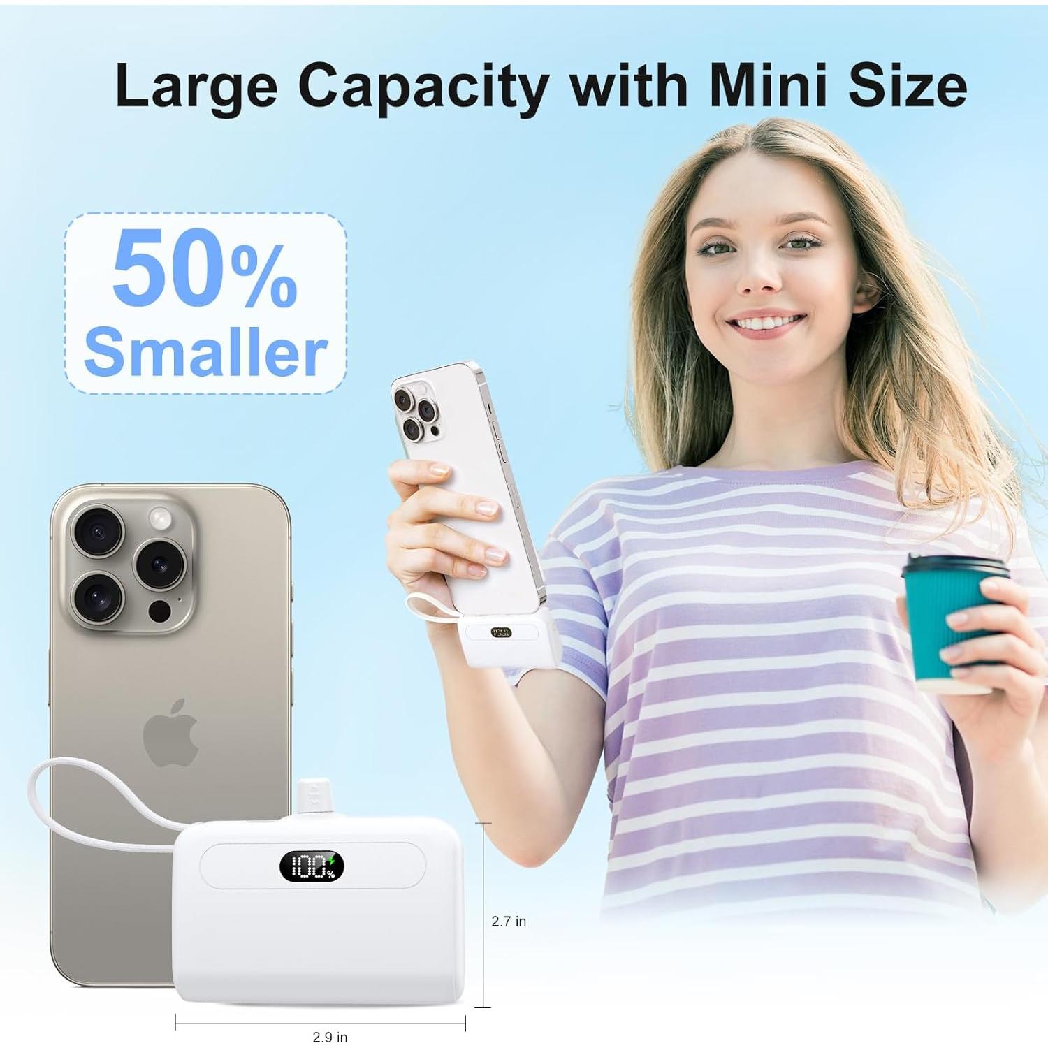 Cargador Portátil EMEHIO 12000mAh USB-C iPhone Android Verde