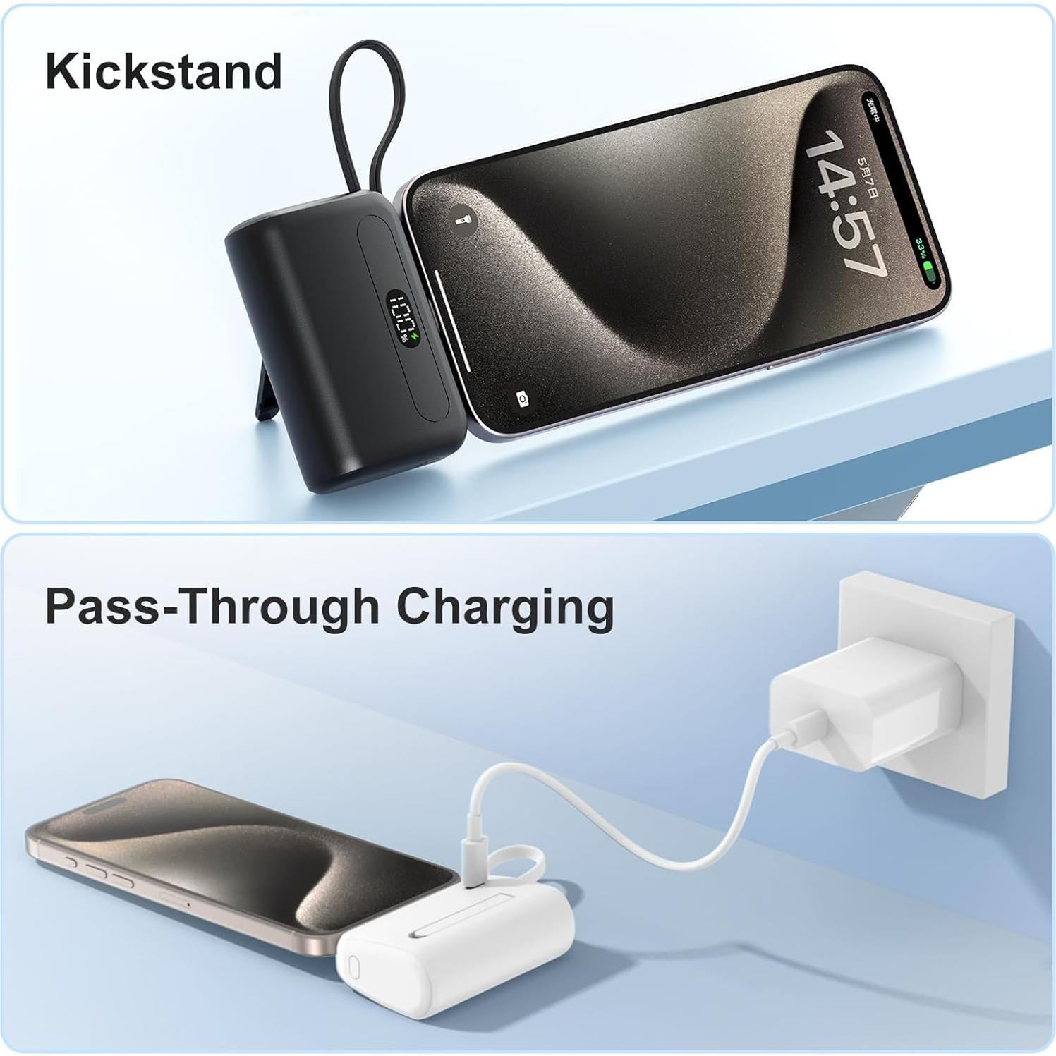 Cargador Portátil EMEHIO 12000mAh USB-C iPhone Android Verde