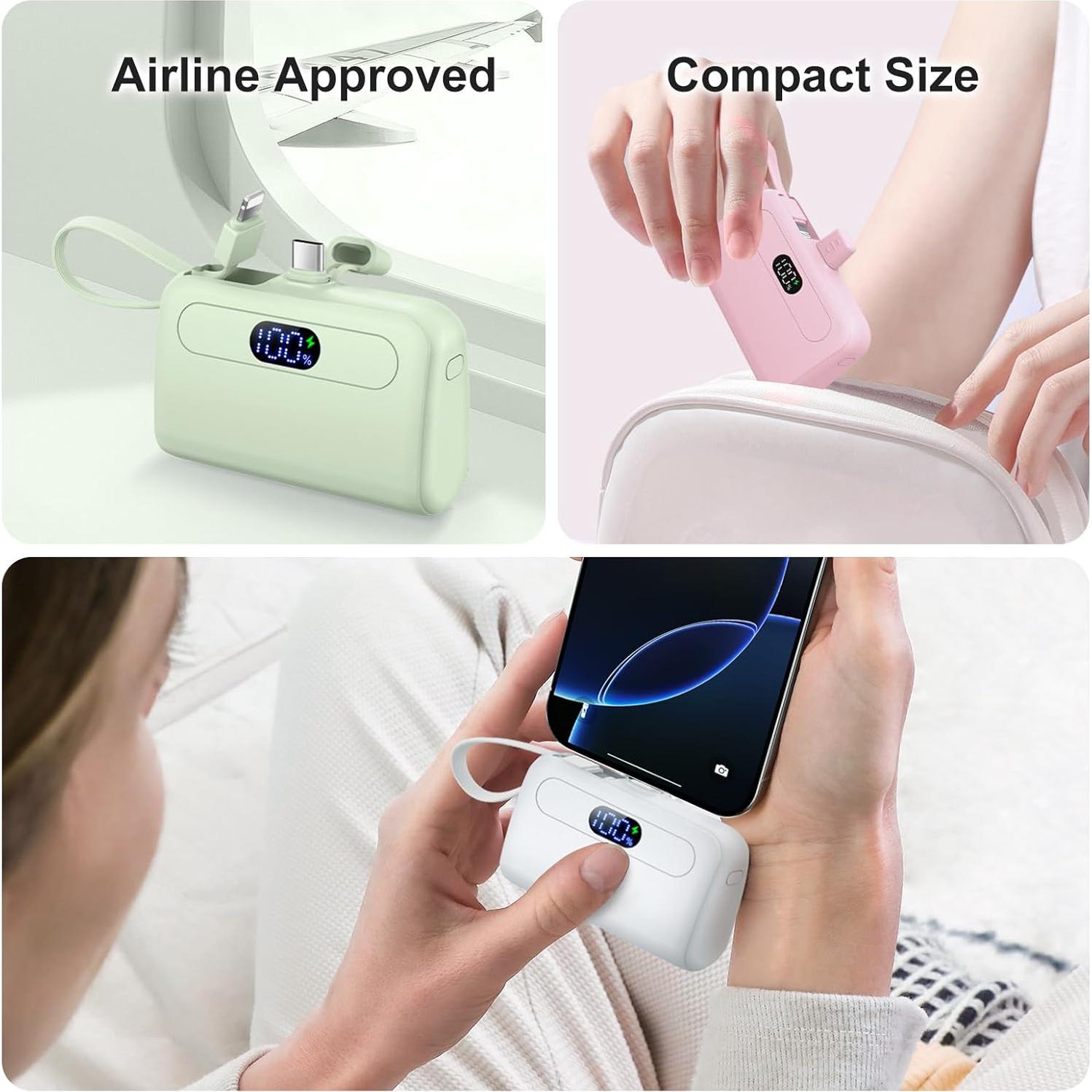 Cargador Portátil EMEHIO 12000mAh USB-C iPhone Android Verde