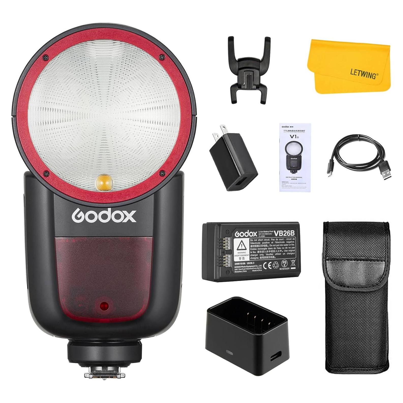 Flash Godox V1-NU para Nikon, TTL 2.4G, 480 Disparos