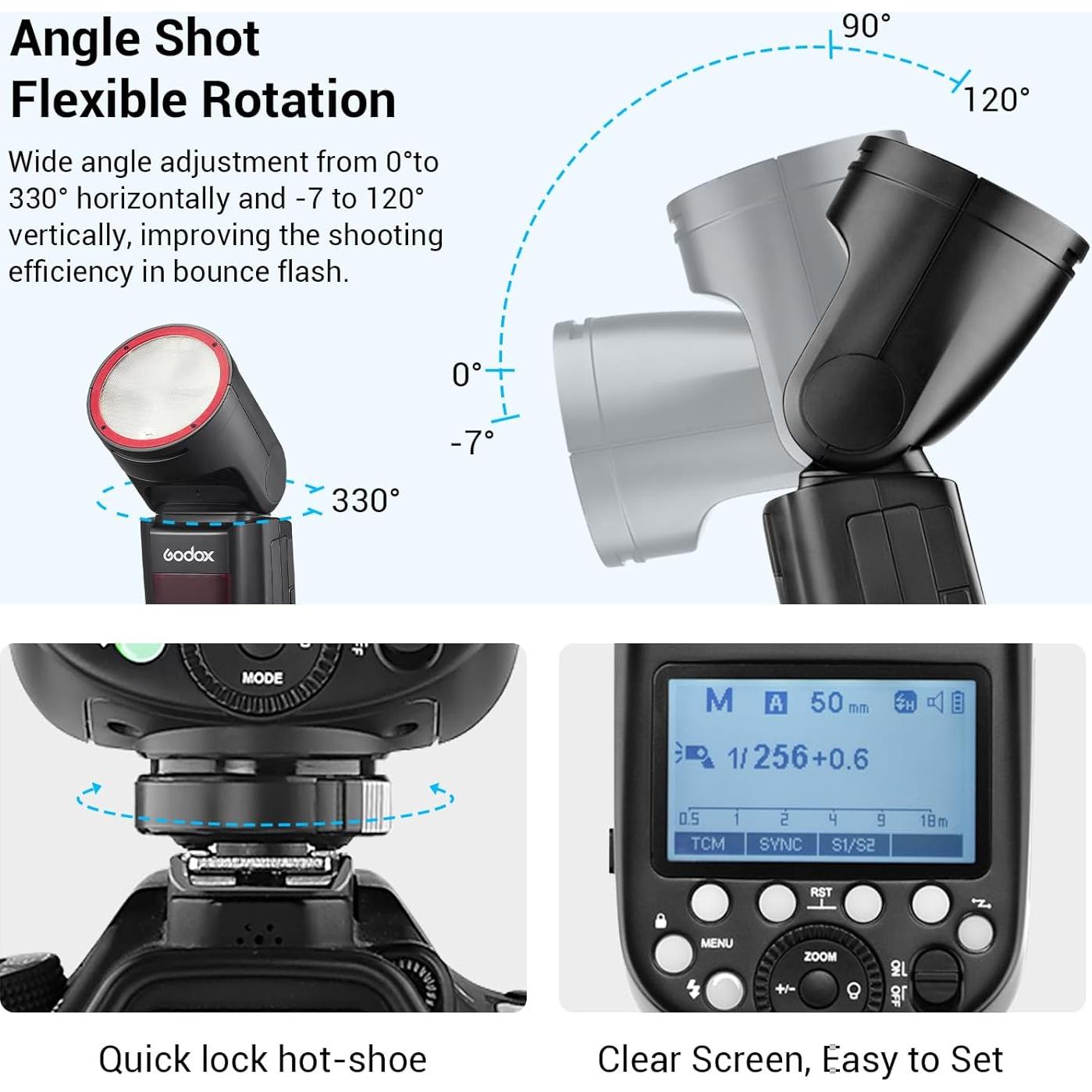 Flash Godox V1-NU para Nikon, TTL 2.4G, 480 Disparos