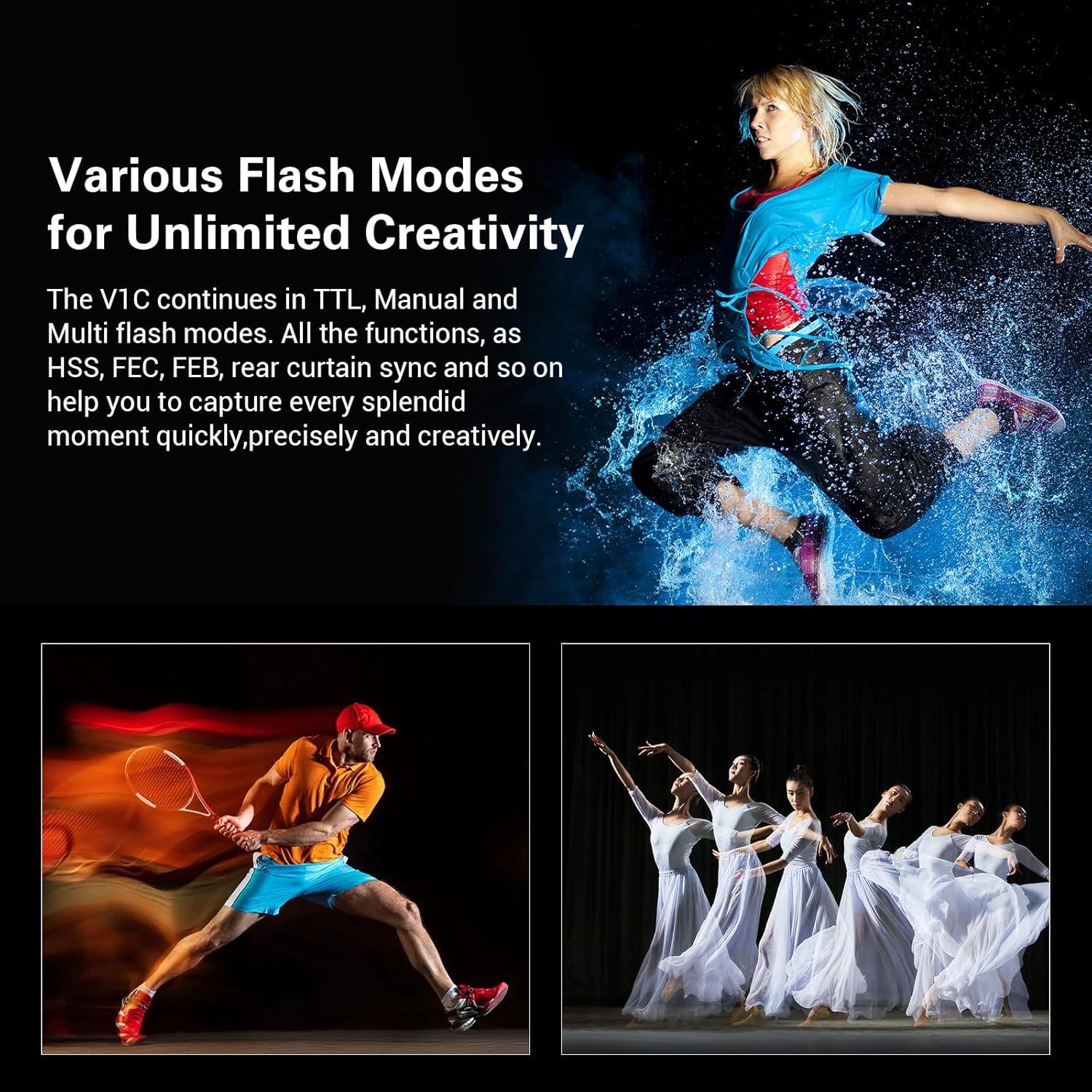 Flash Godox V1-NU para Nikon, TTL 2.4G, 480 Disparos