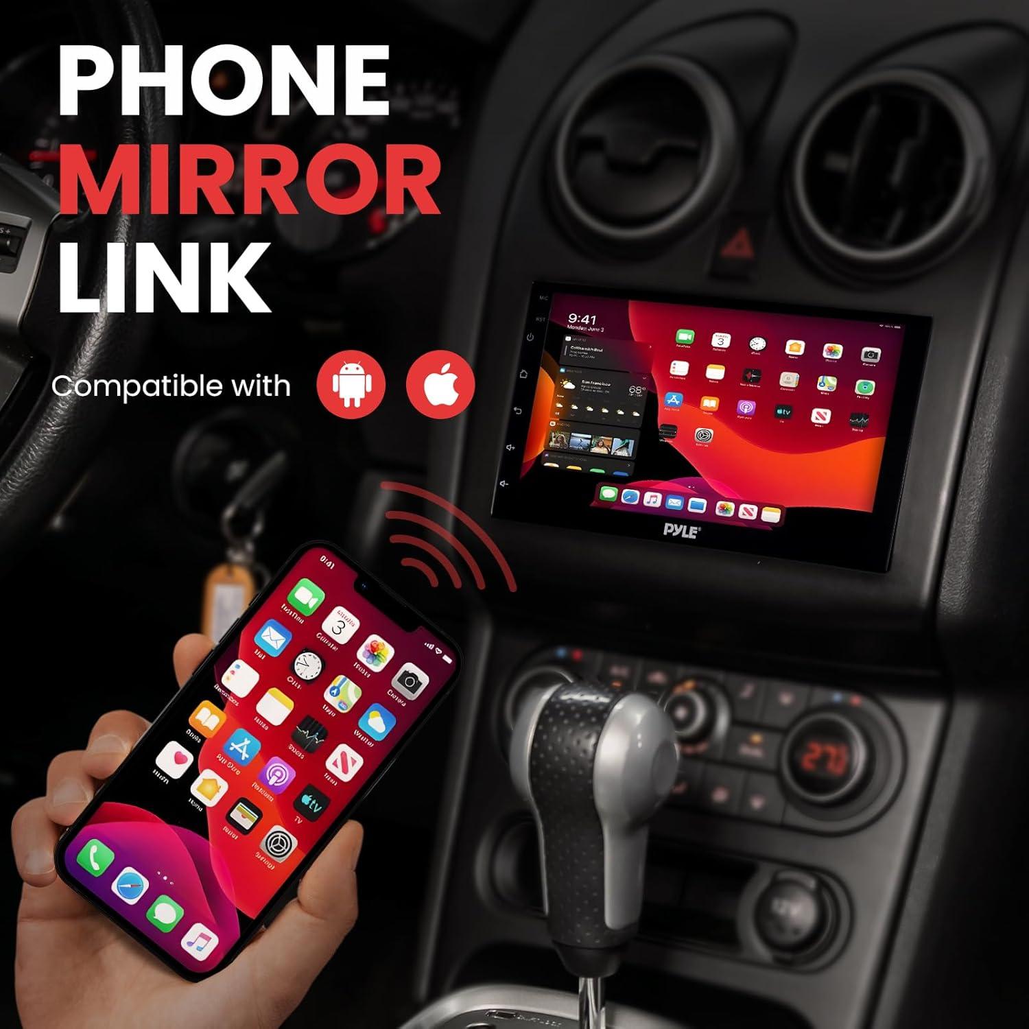 Receptor Estéreo Pyle Double DIN 7" HD Bluetooth GPS