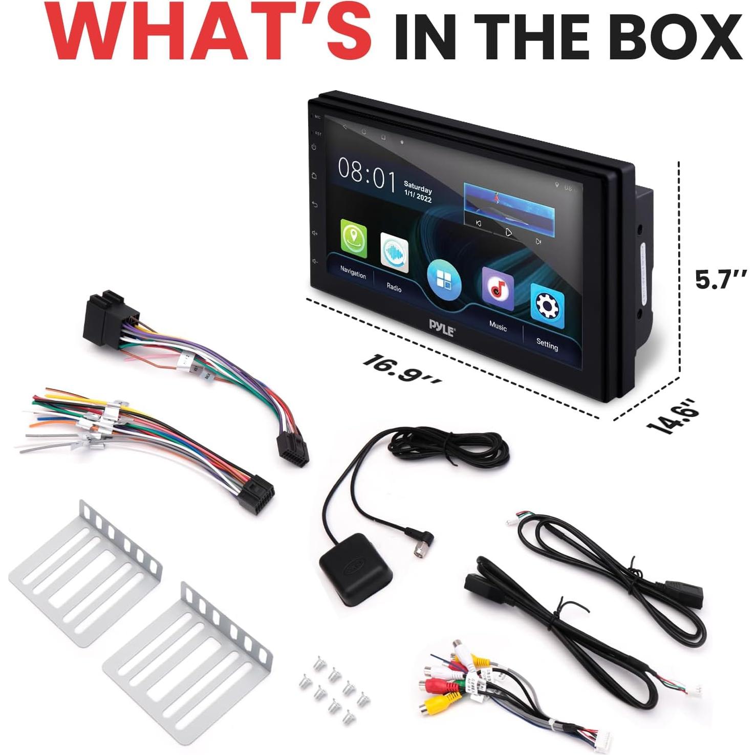 Receptor Estéreo Pyle Double DIN 7" HD Bluetooth GPS