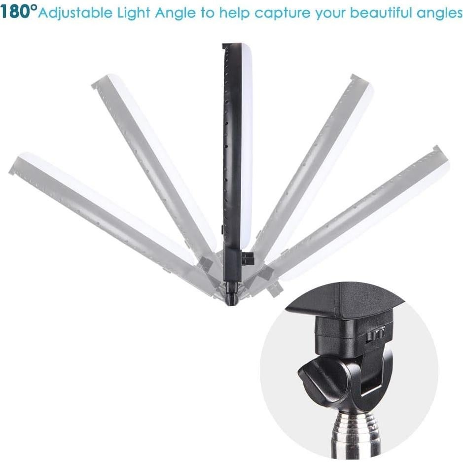 AW 8" Dimmable 5500K LED Ring Light Tabletop Stand USB with Phone Holder & Selfie Stick for Makeup Portrait Shooting Live Stream