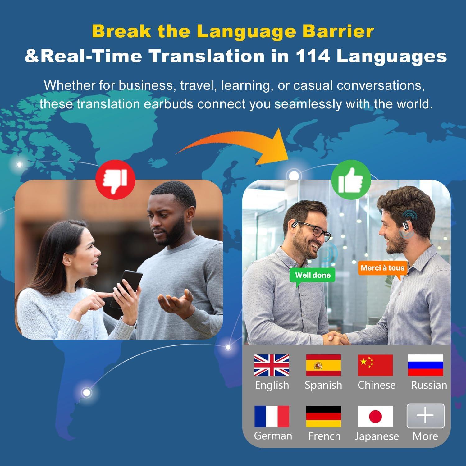 Auriculares Traductores AI KingAnDa Inalámbricos 144 Idiomas