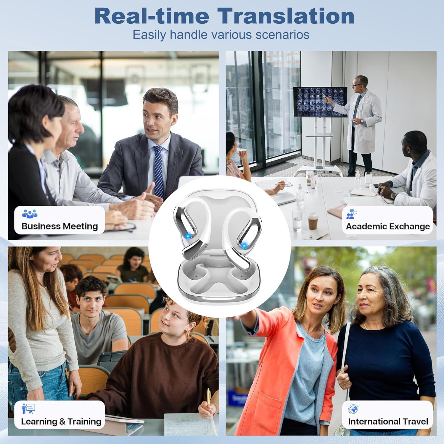 Auriculares Traductores AI KingAnDa Inalámbricos 144 Idiomas