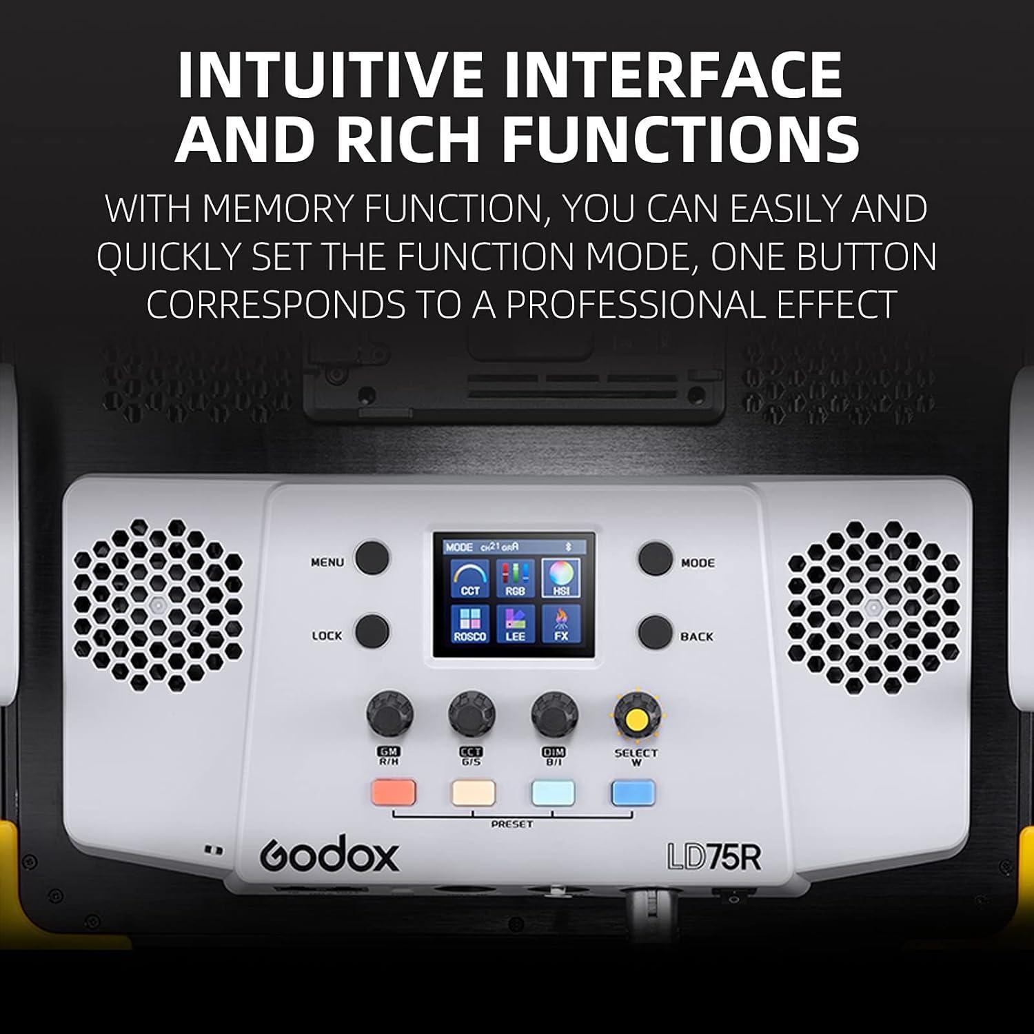 GODOX LD75R Luz de Panel RGB 2500K-8500K 14 Efectos FX