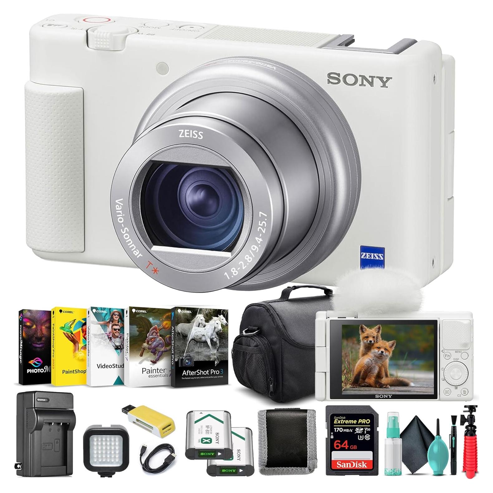 Cámara Digital Sony ZV-1 Blanca + Accesorios Completo