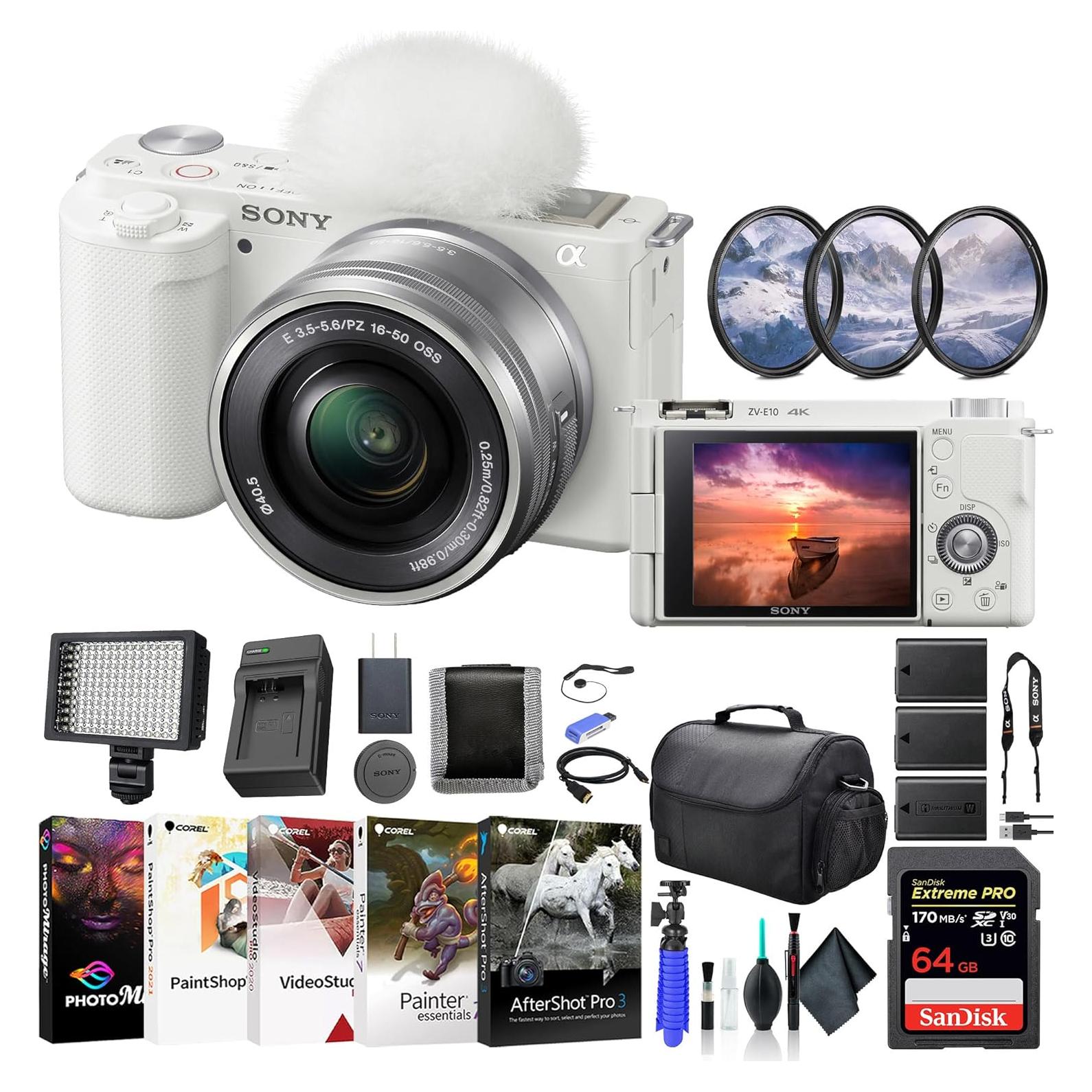 Cámara Sin Espejo Sony ZV-E10 Blanca 16-50mm + Accesorios