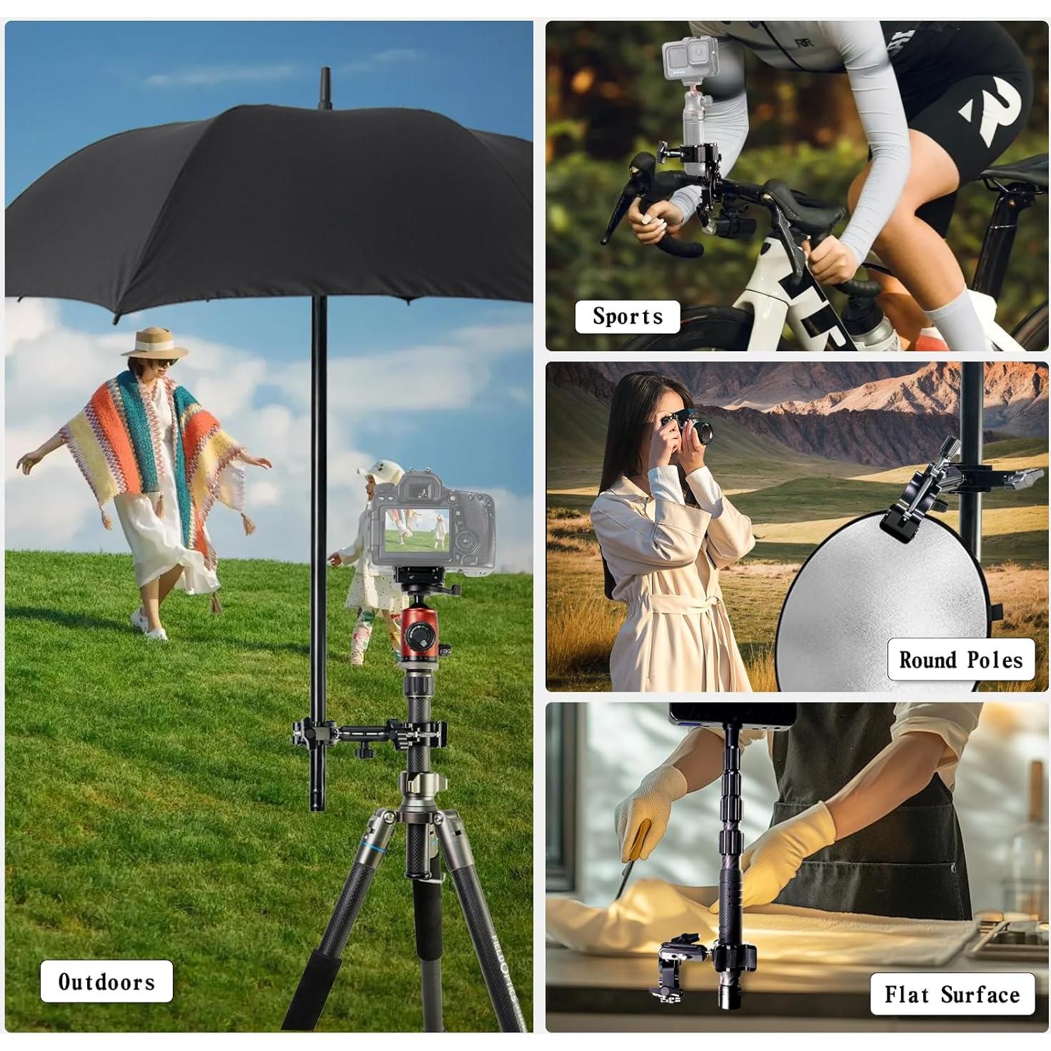 Soporte de cámara FIFIELD con doble abrazadera y brazo mágico