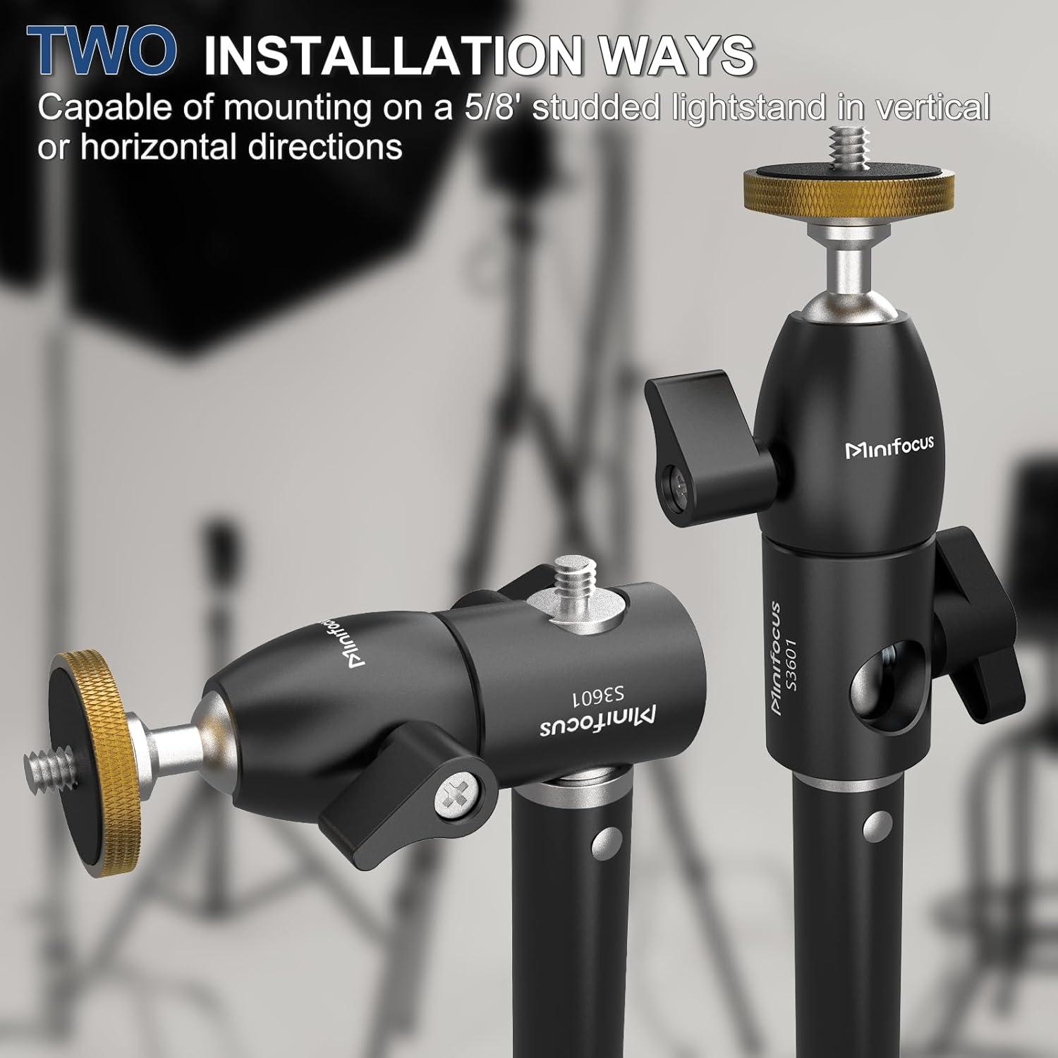 Adaptador de Montaje Minifocus 16mm con Cabezal de Bola Mini