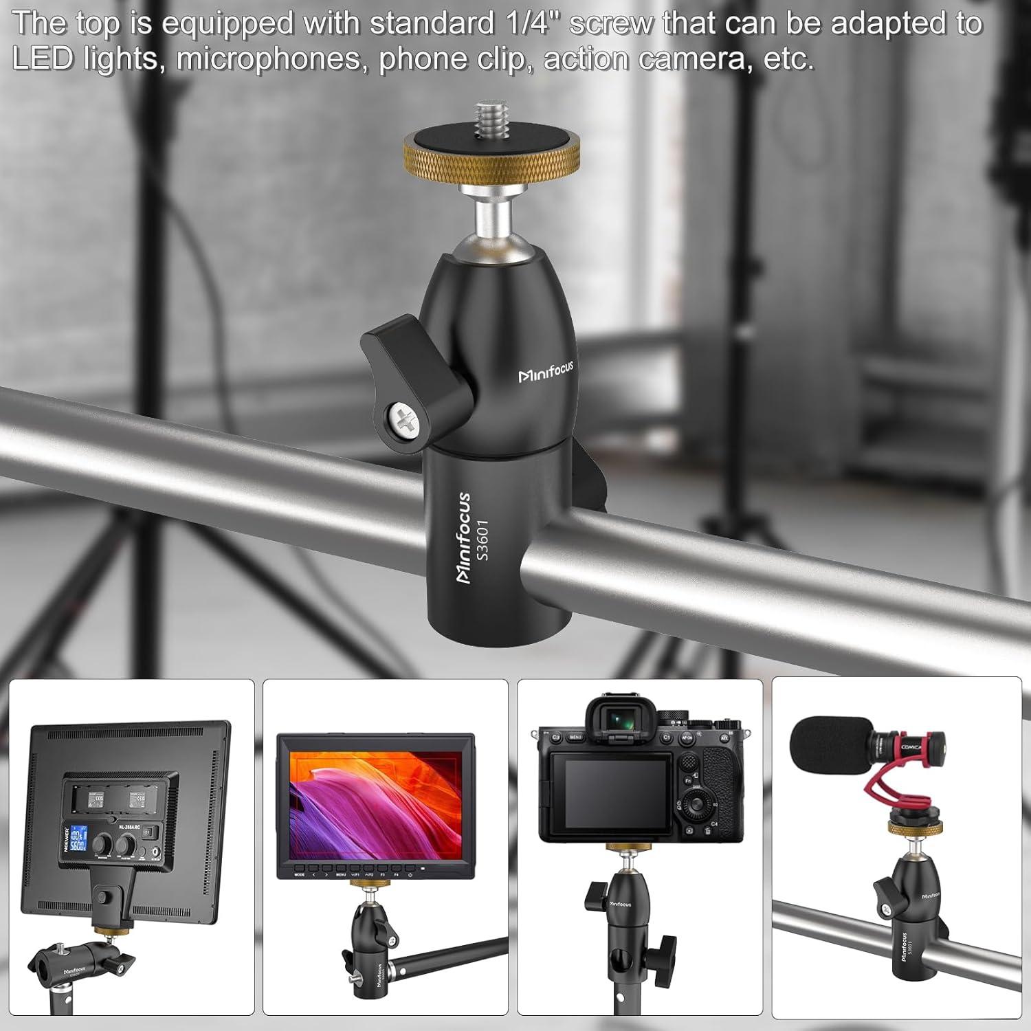 Adaptador de Montaje Minifocus 16mm con Cabezal de Bola Mini