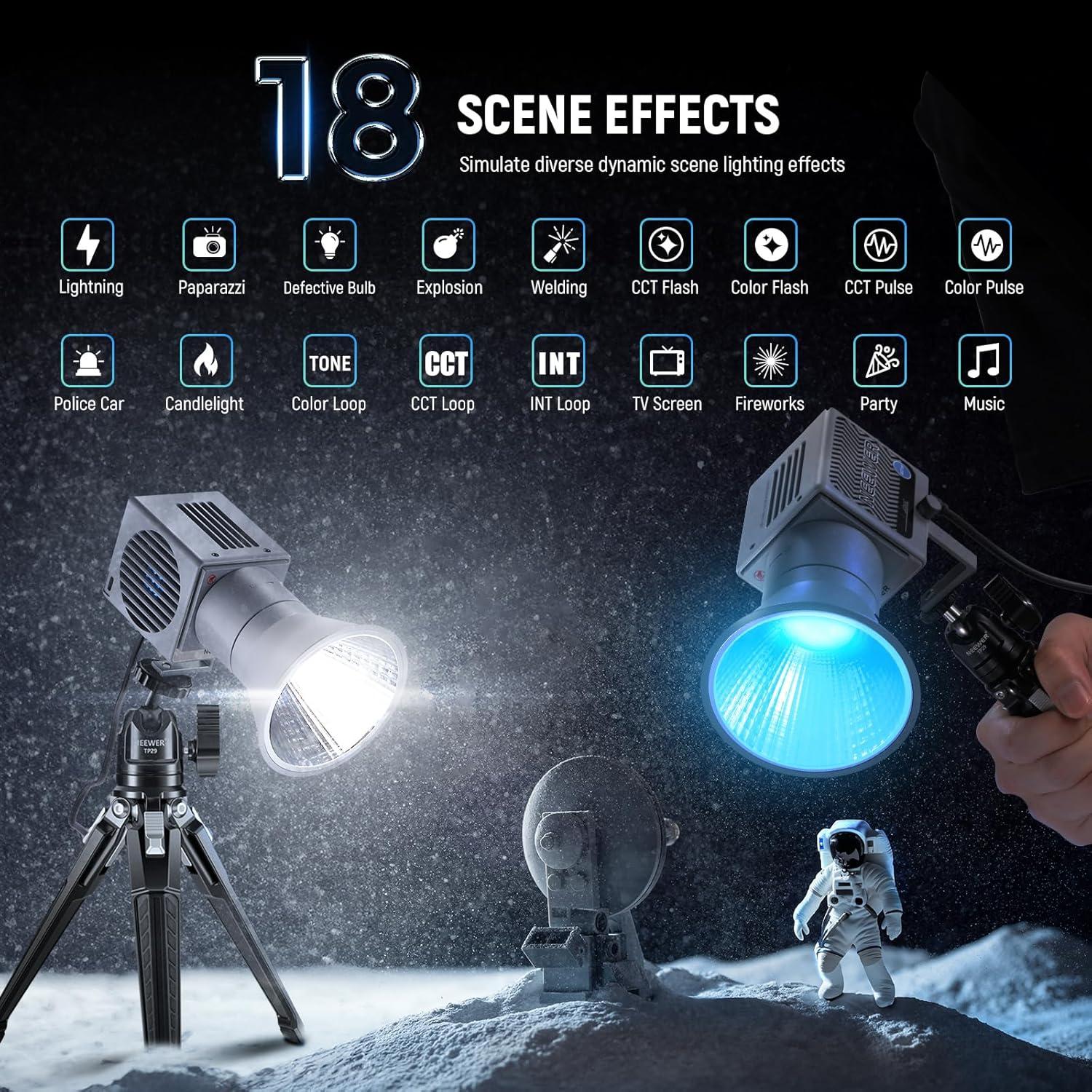 Luz LED RGB Portátil NEEWER HS60C 60W 2700-6500K con Control APP