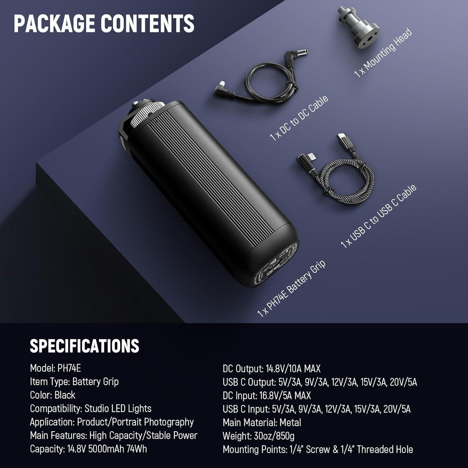 Luz LED RGB Portátil NEEWER HS60C 60W 2700-6500K con Control APP