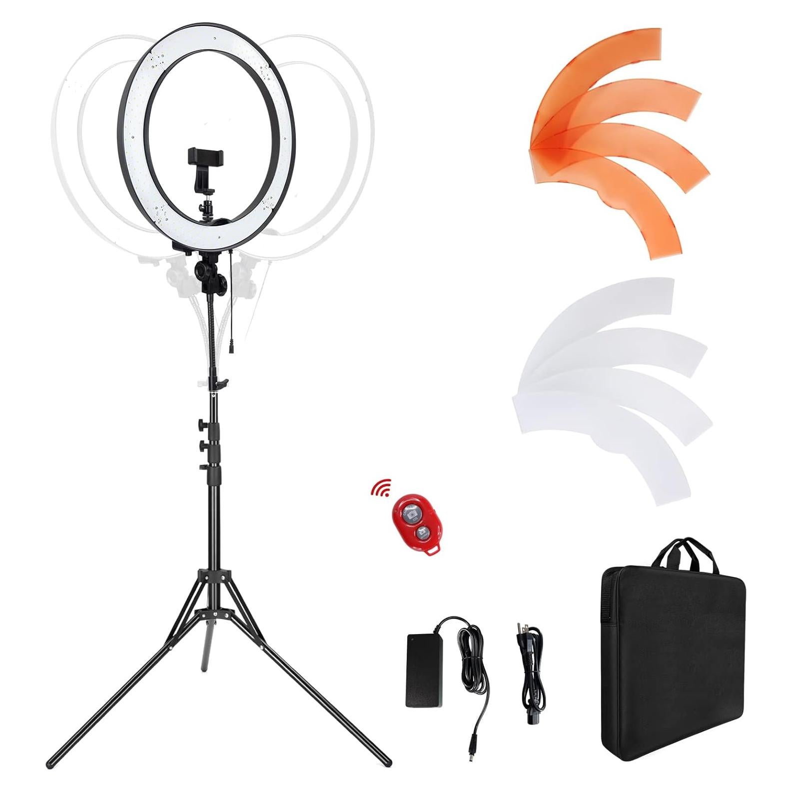 Anillo de Luz LED 18" LDGHO 55W 5500K con Filtros y Soporte