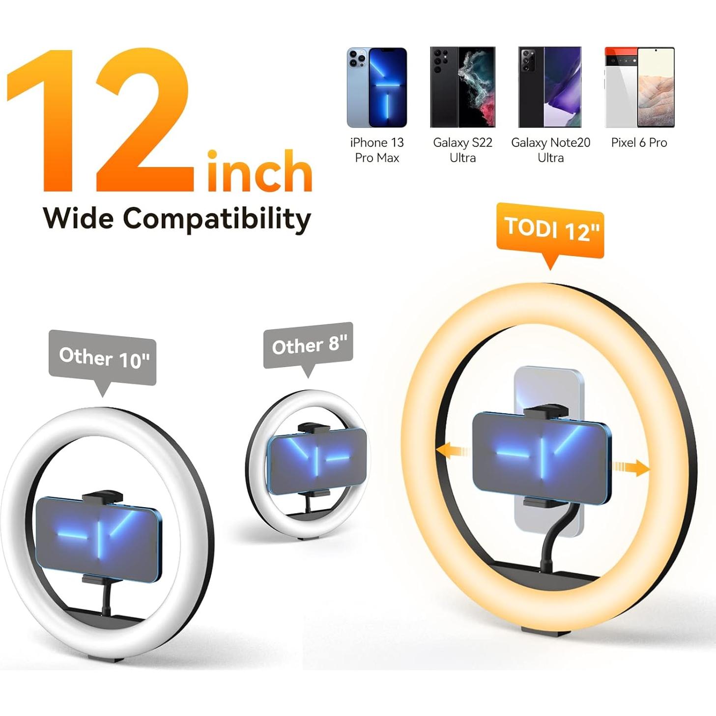 Anillo de Luz LED 30 cm TODI con Trípode Ajustable 160 cm