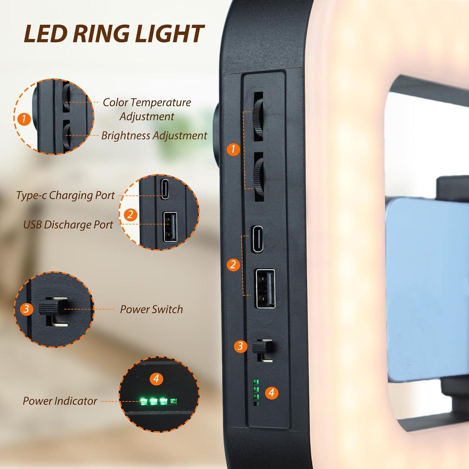 Estabilizador de Video para Smartphone WBLOOMSI con Luz LED 8000mAh