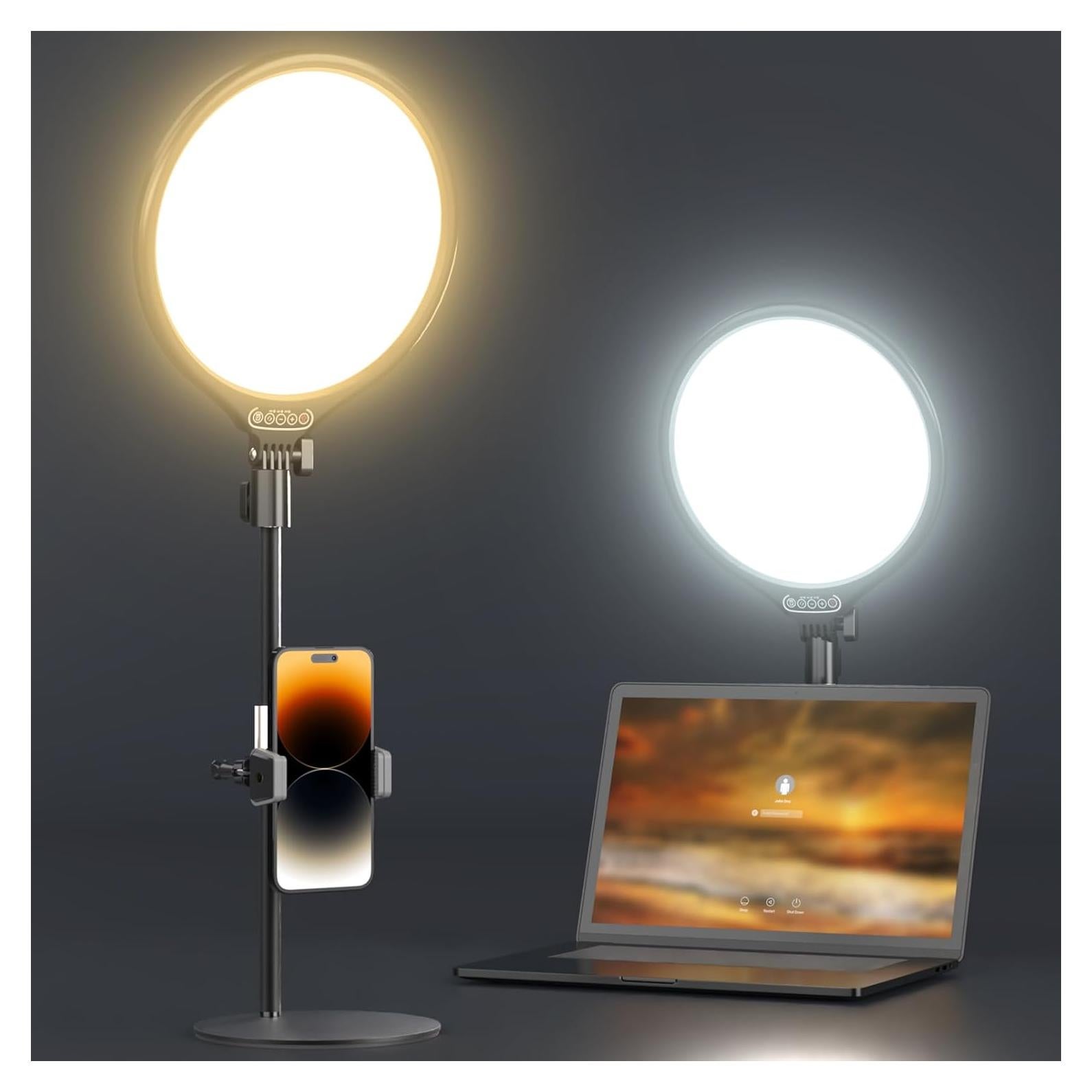 Luz de Anillo UBeesize 25.4 cm con Soporte y Control Remoto