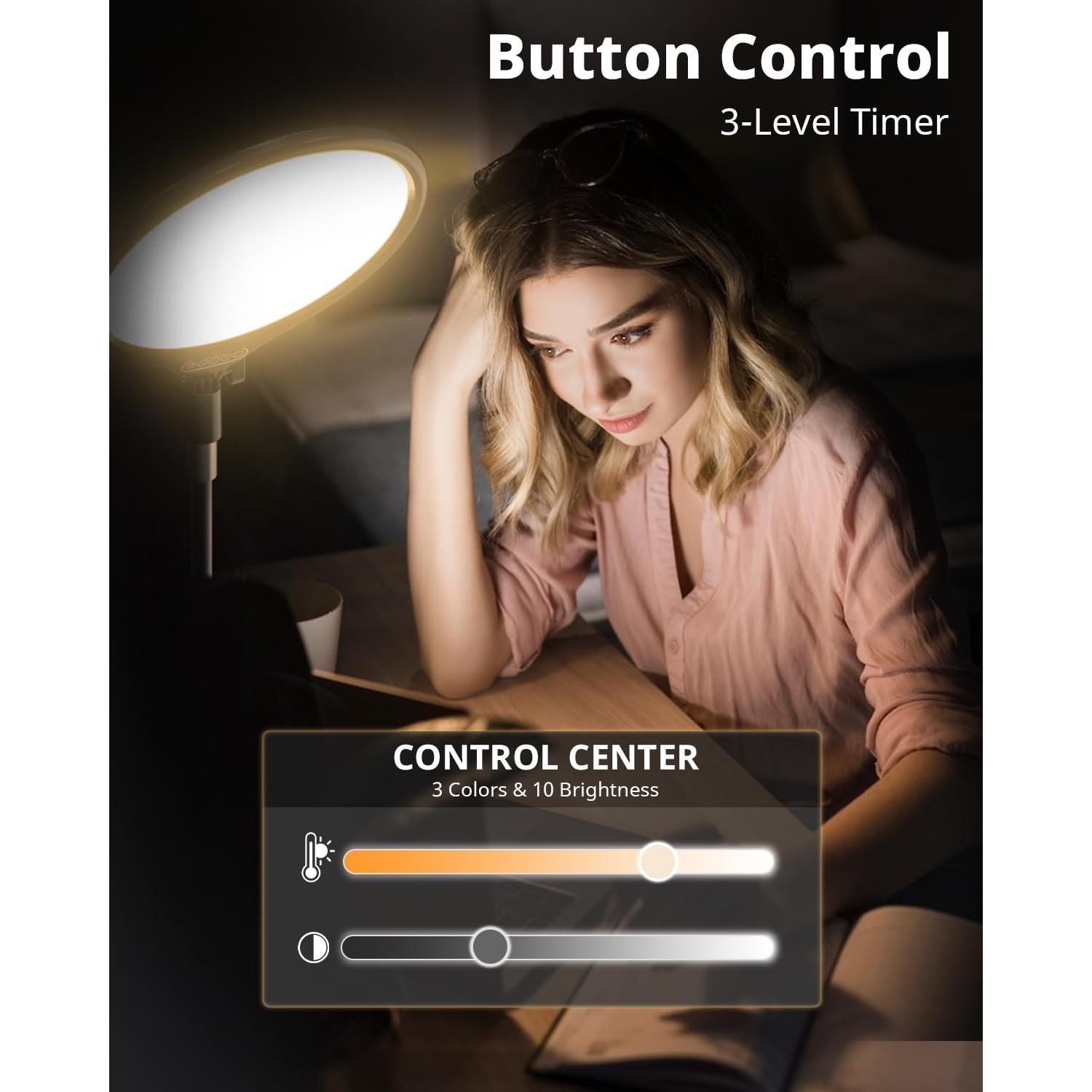 Luz de Anillo UBeesize 25.4 cm con Soporte y Control Remoto