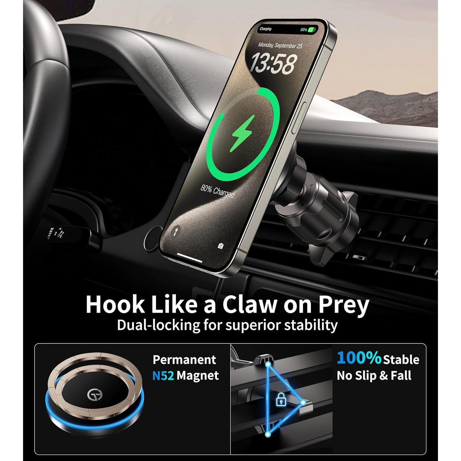 Cargador de Coche MagSafe Shenzhen T208-F Inalámbrico 357g