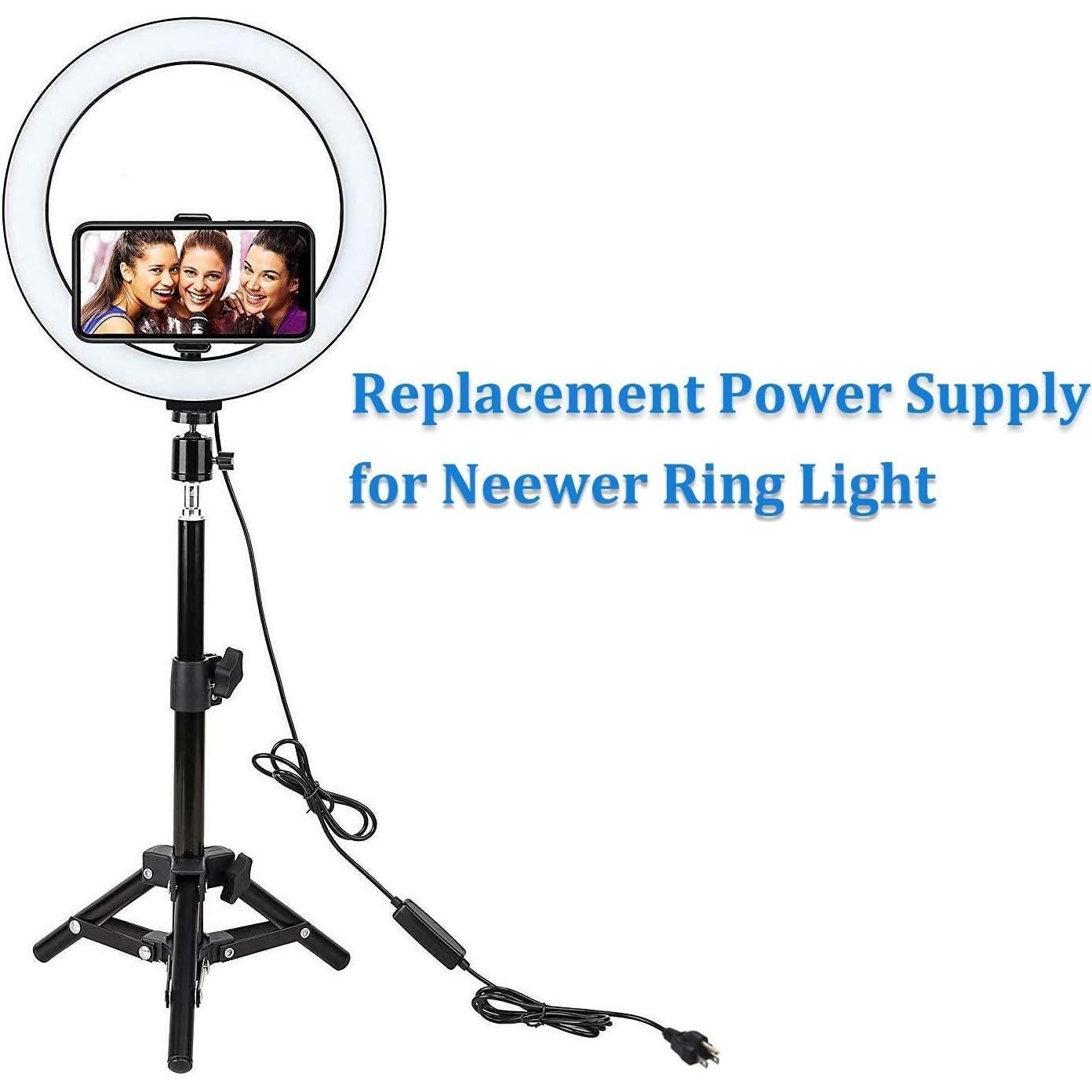 15V Power Cord Compatible with Neewer Photo Studio Ring Light NW-150480D2 Power Supply Adapter Compatible with Neewer 14 inches and 18 inches Ring Light
